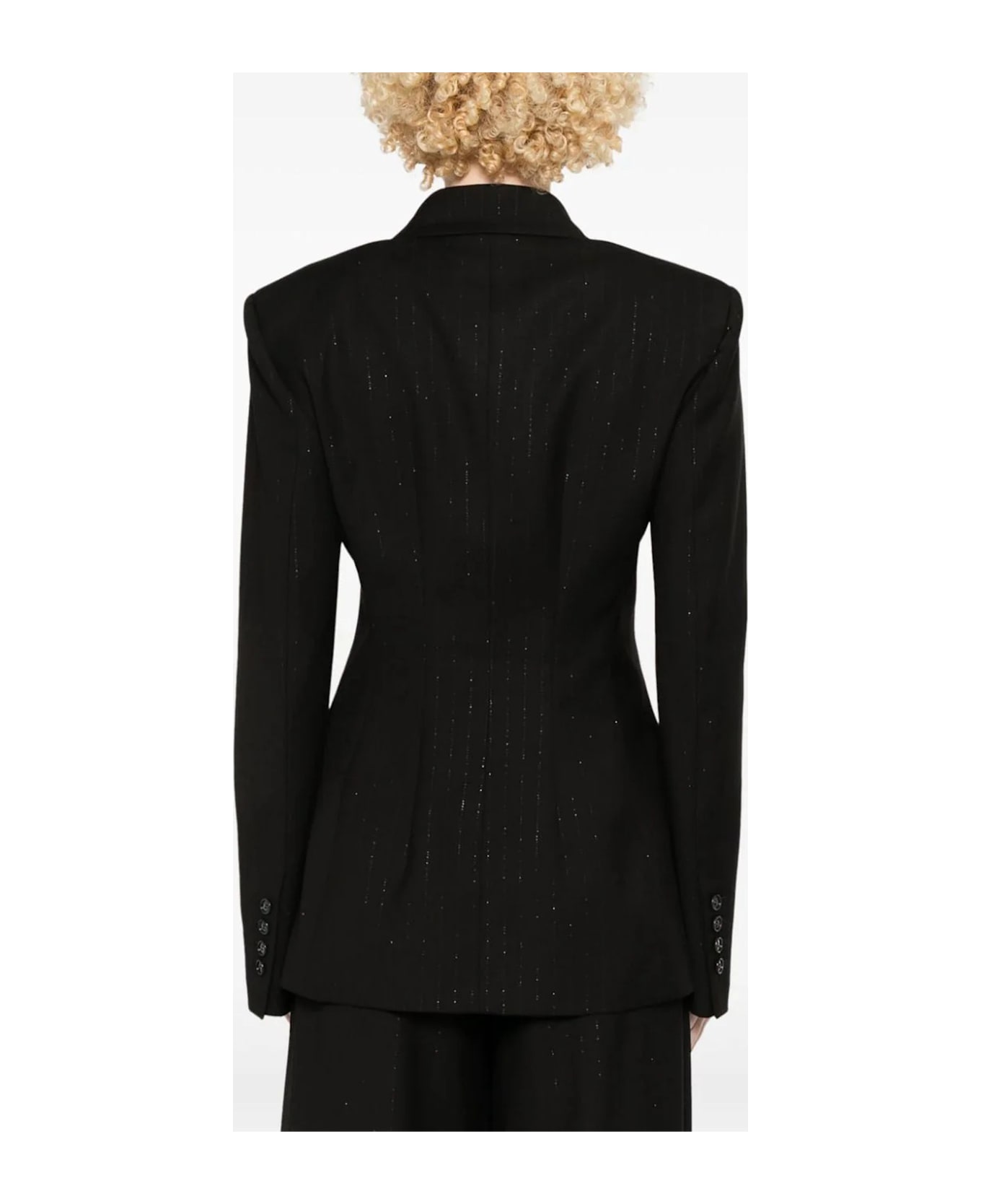 The Andamane Black Pinstriped Blazer - Black