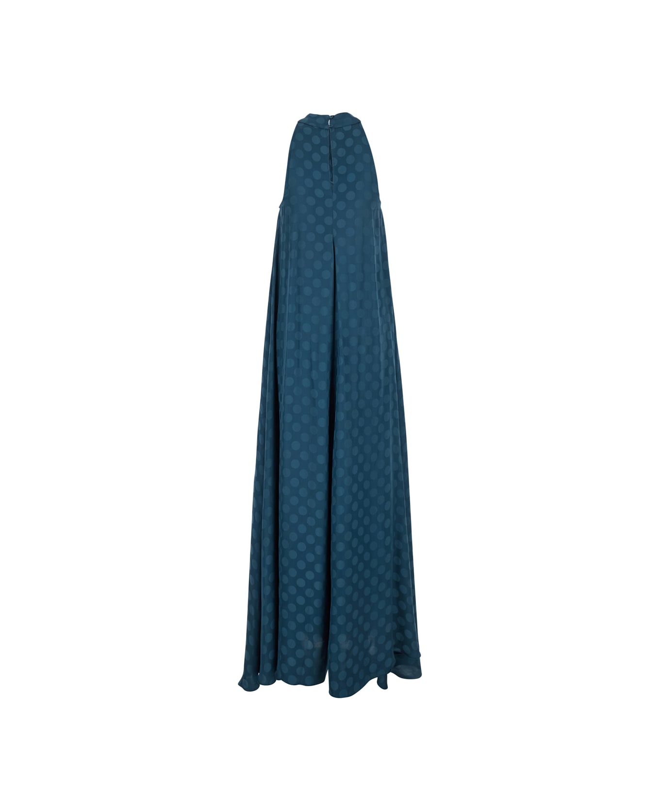 Merci Blue Dress With Neckline On The Front And Polka Dot Motif In Fabric Woman - Blu