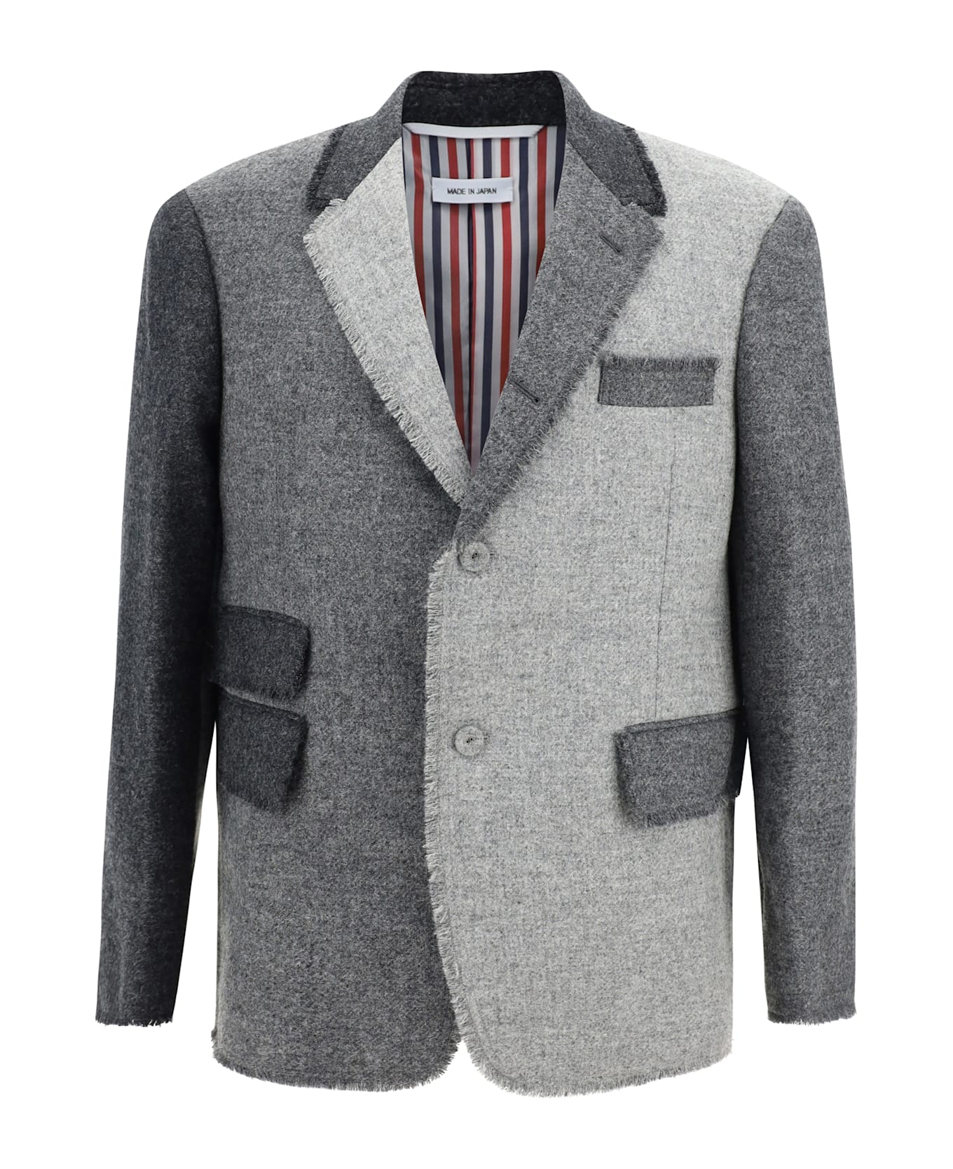 Thom Browne Light And Dark Grey Wool Blazer - 55