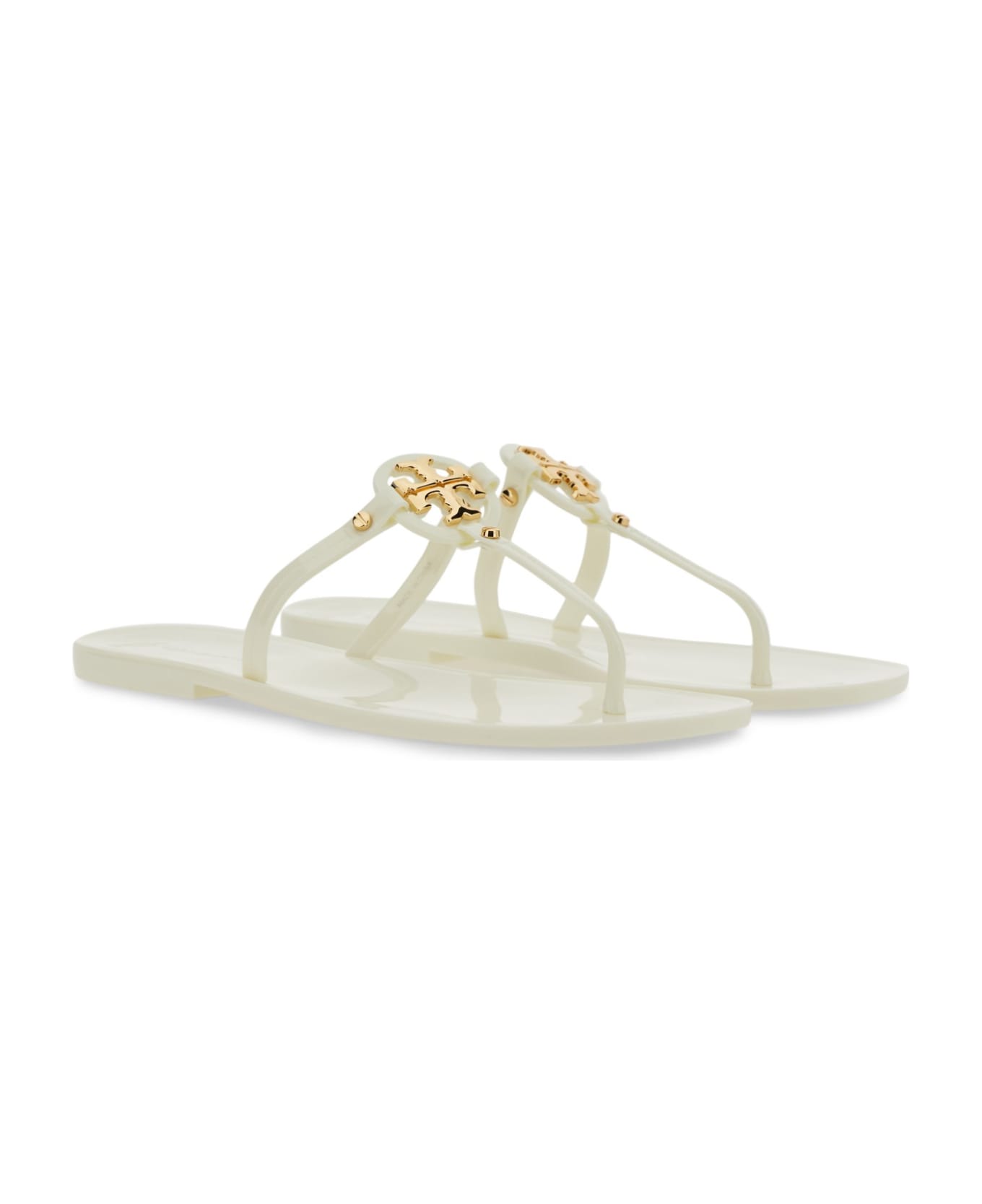 Tory Burch Sandal With Logo - White