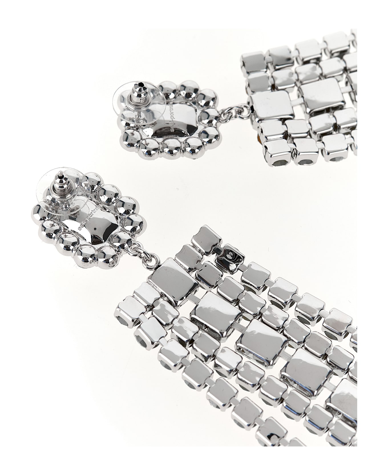 self-portrait 
multi Crystal Droplet
 Earrings - Silver