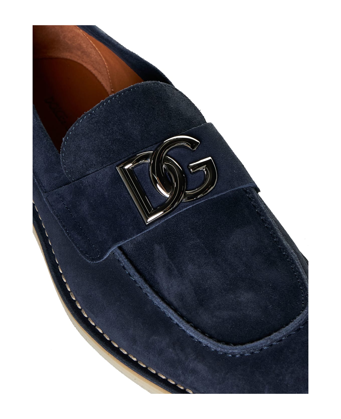Dolce & Gabbana Dg Logo Plaque Loafers - Tono blu ローファー＆デッキシューズ