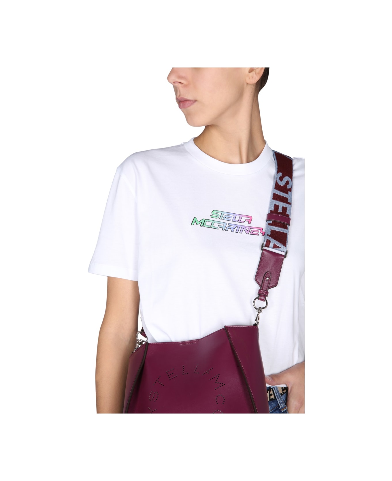 Stella McCartney T-shirt With Gel Logo - WHITE