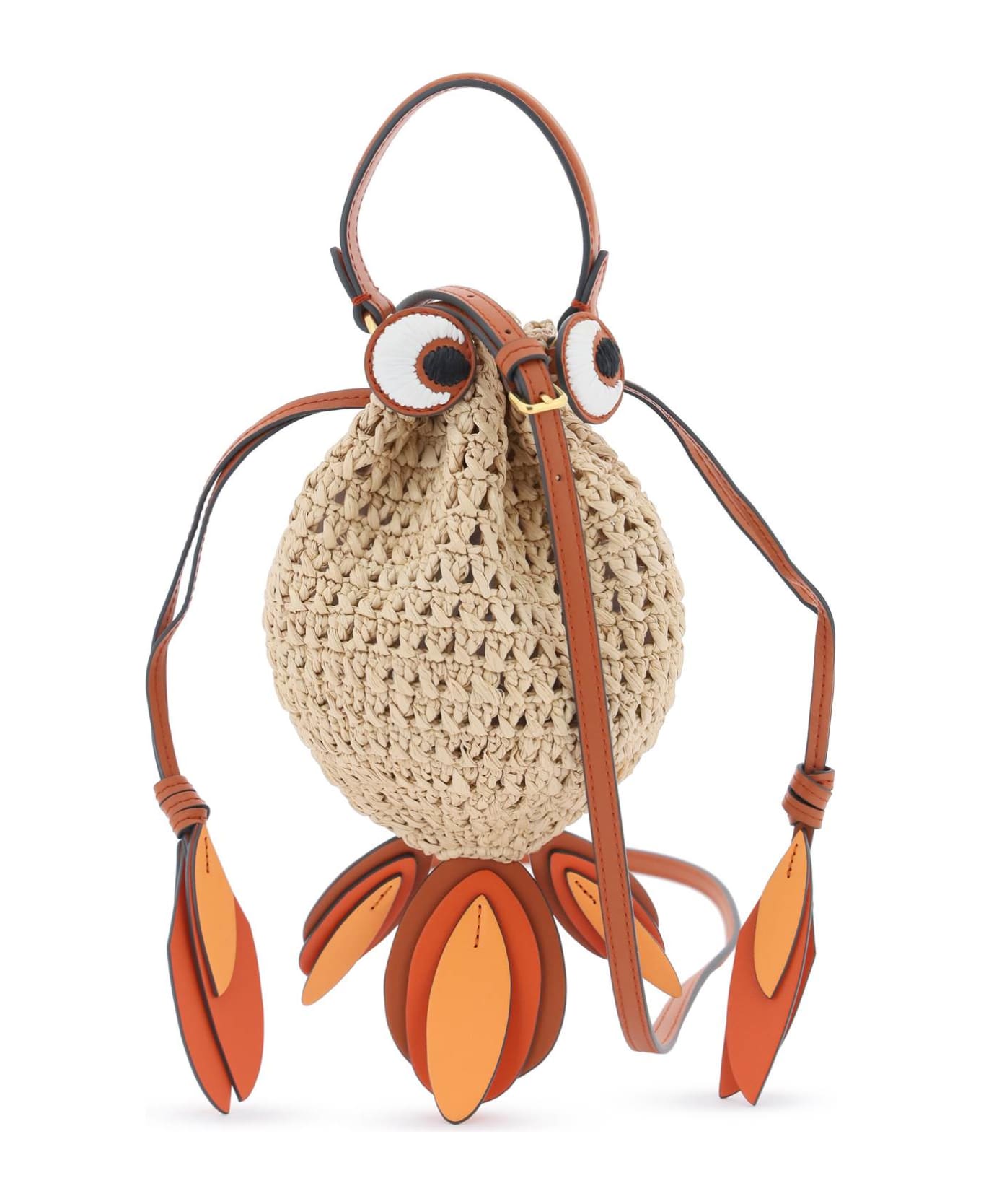 Anya Hindmarch Raffia Gold Fish Handbag - NATURAL (Orange) トートバッグ