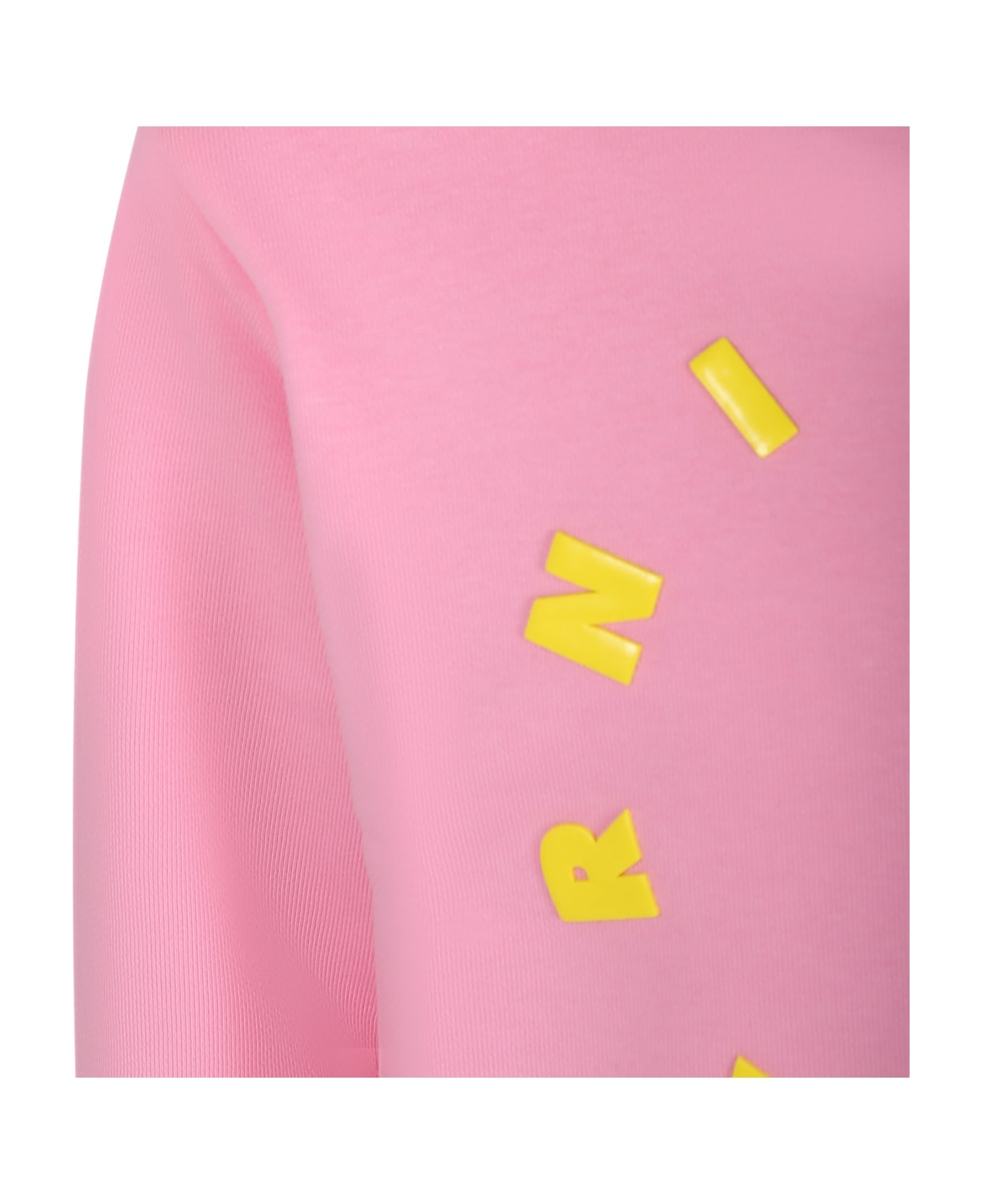 Marni Pink Sweatshirt For Girl With Logo - Pink ニットウェア＆スウェットシャツ