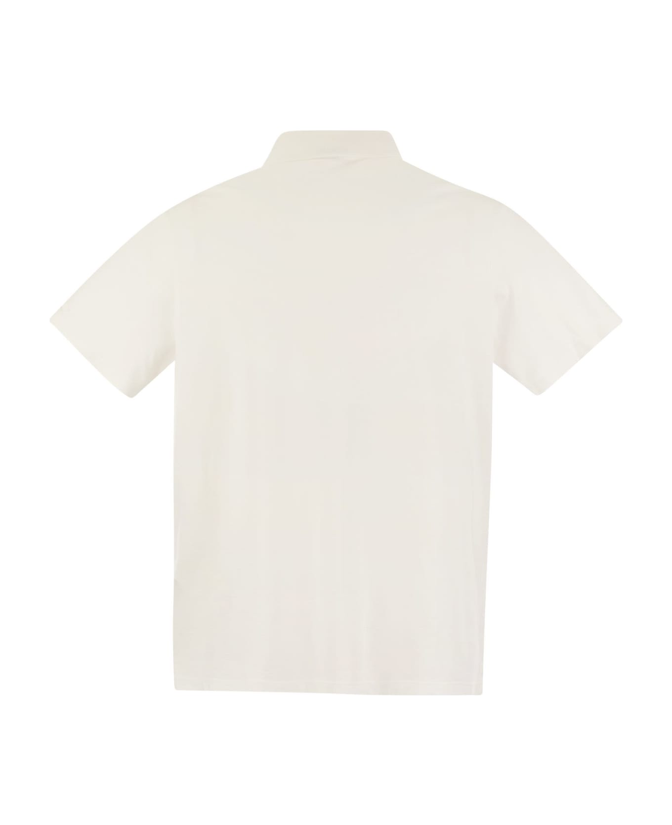 Paul&Shark Garment-dyed Pique Cotton Polo Shirt - White