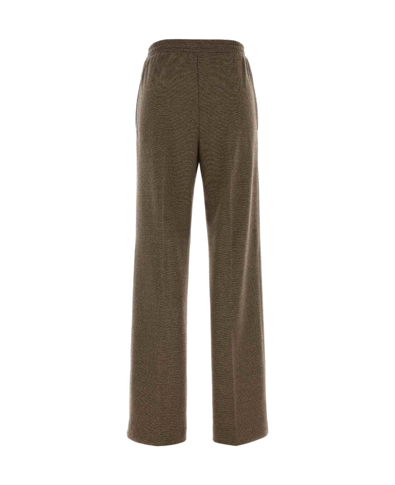 Weekend Max Mara Two-tone Stretch Polyester Blend Zelma Pant - CIOCCOLATO