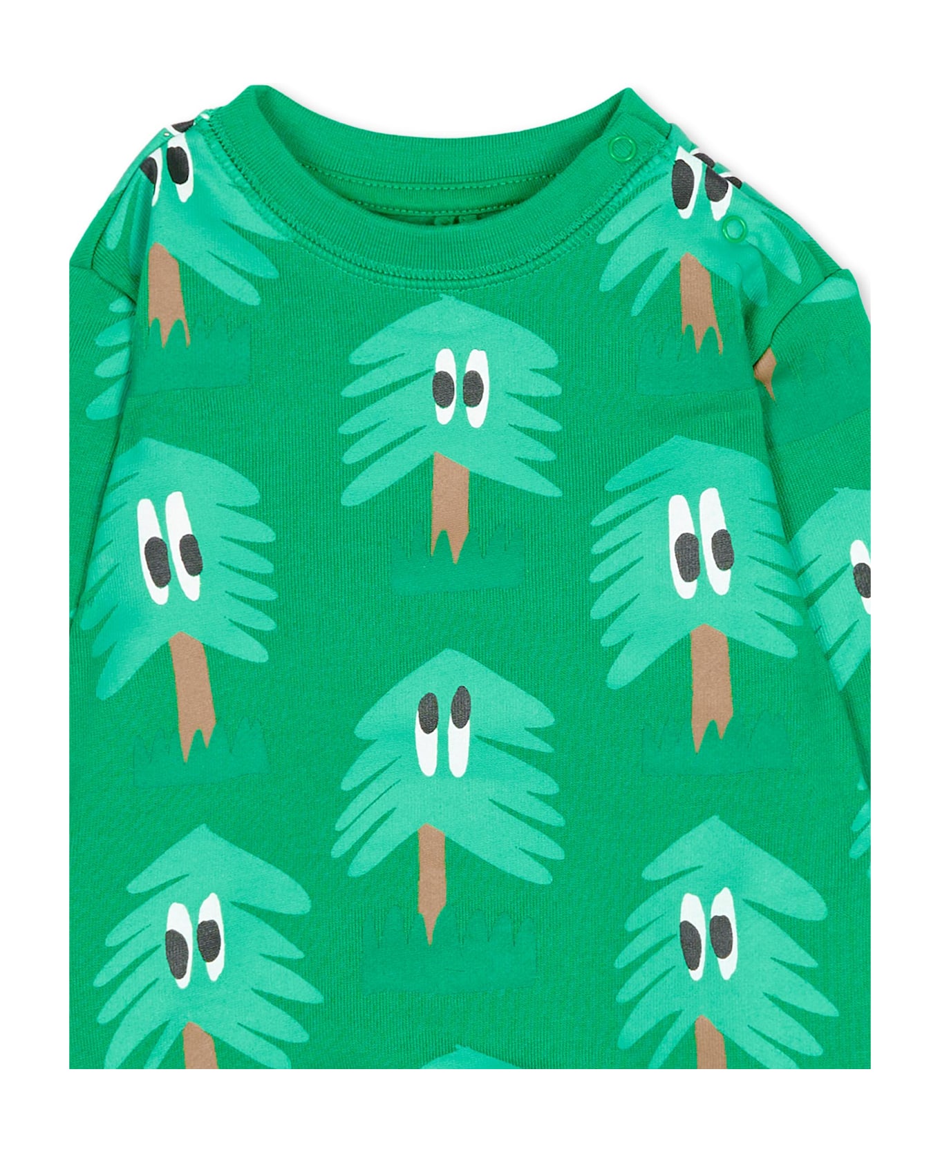 Stella McCartney Kids Green Sweatshirt With Fir Trees For Baby Boy - Green