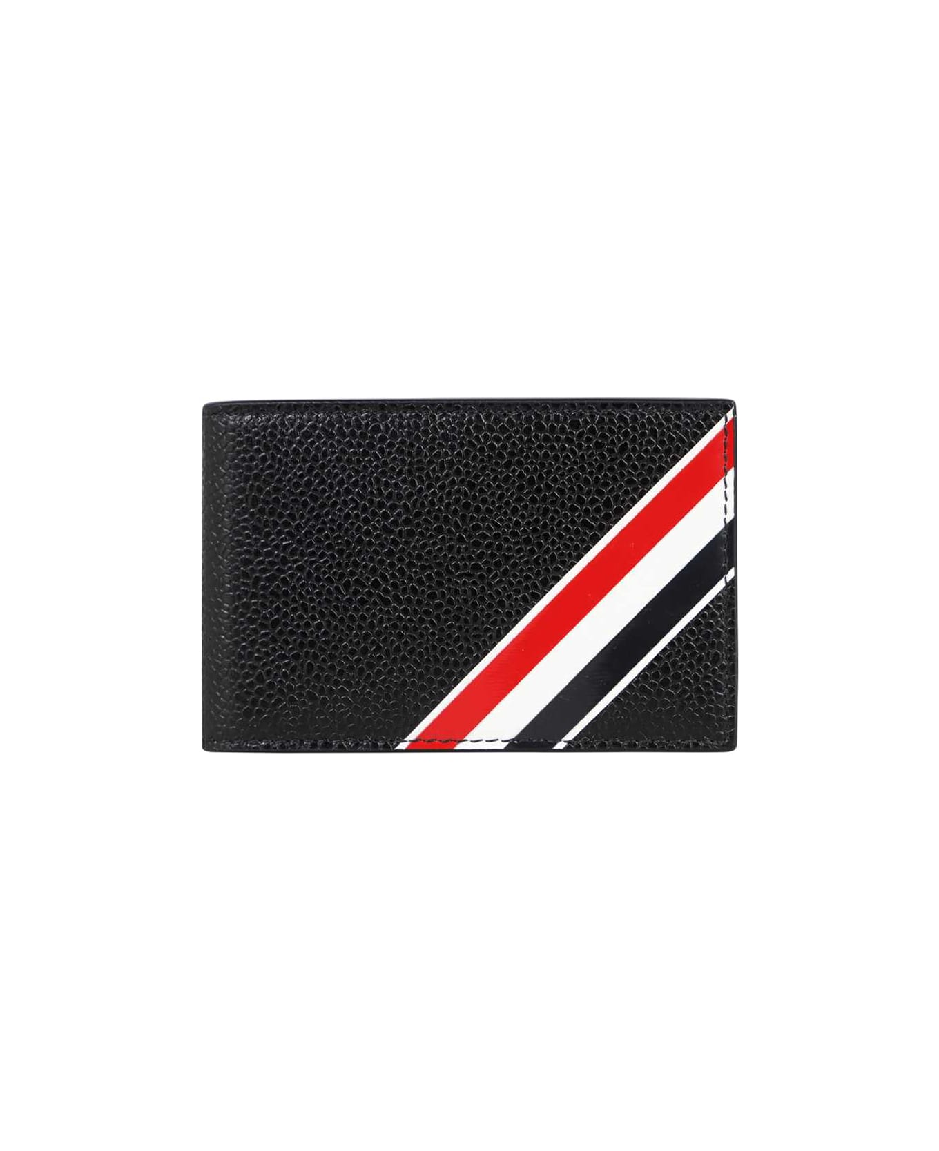Thom Browne Leather Flap-over Wallet - black