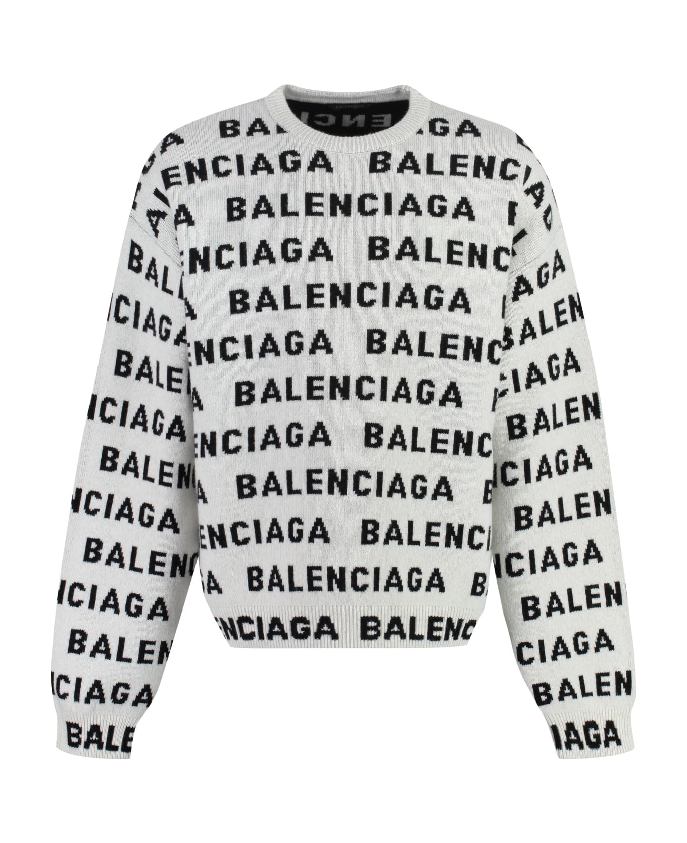 Balenciaga Crew-neck Wool Sweater - White