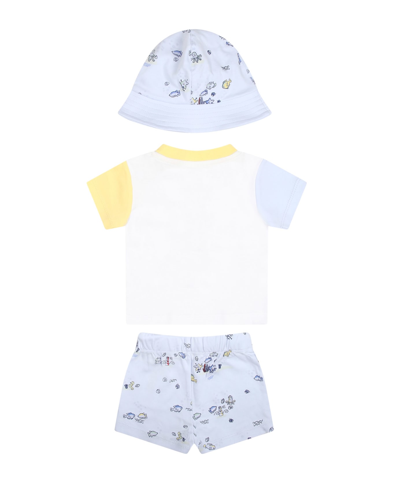 Kenzo Kids Sporty Suit For Baby Boy With Printing And Logo - Multicolor ボトムス