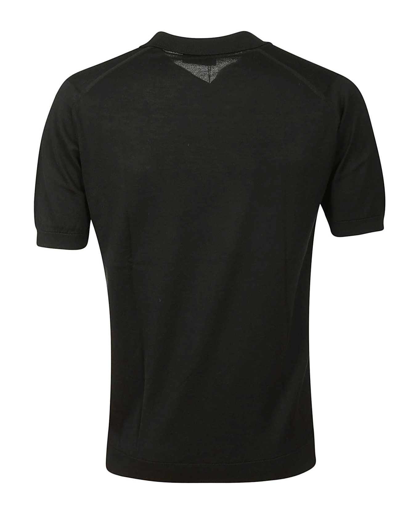 John Smedley Noah Skipper Collar Shirt Ss - BLACK