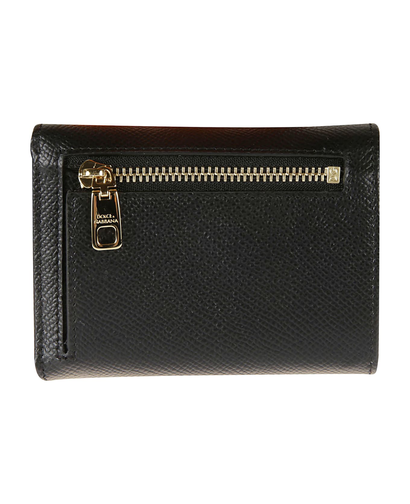 Dolce & Gabbana Logo Plaque Trifold Wallet - Black