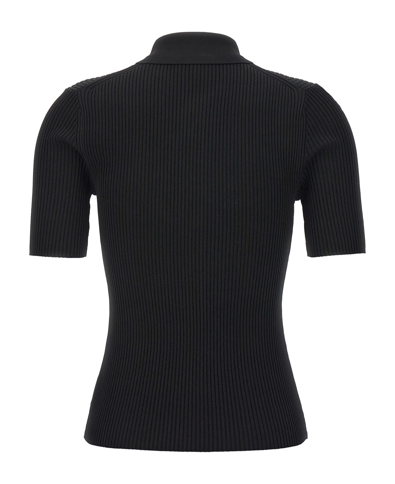 Theory Ribbed Polo Shirt - Black   ポロシャツ