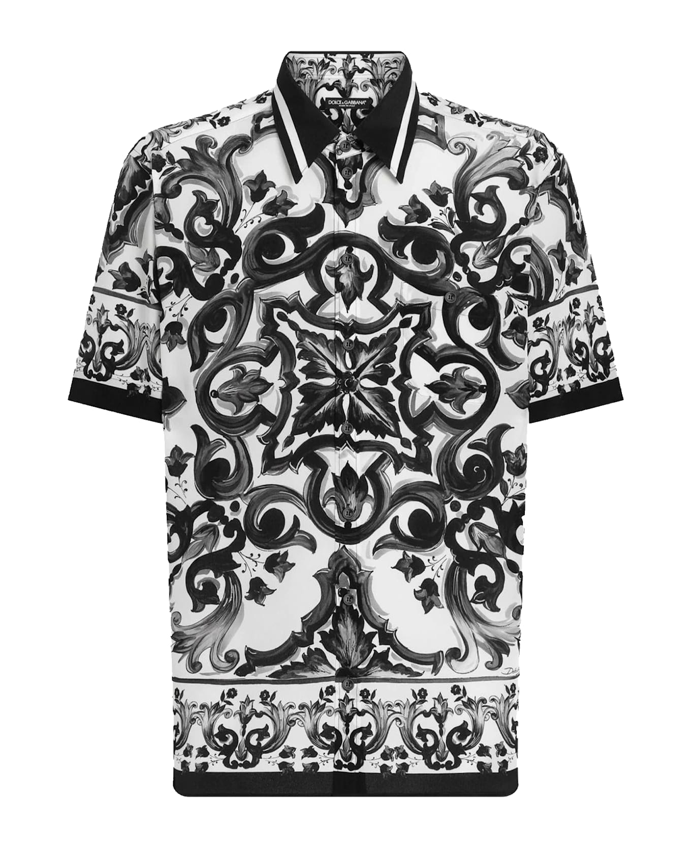 Dolce 
Gabbana Majolica Print Silk Shirt - Black