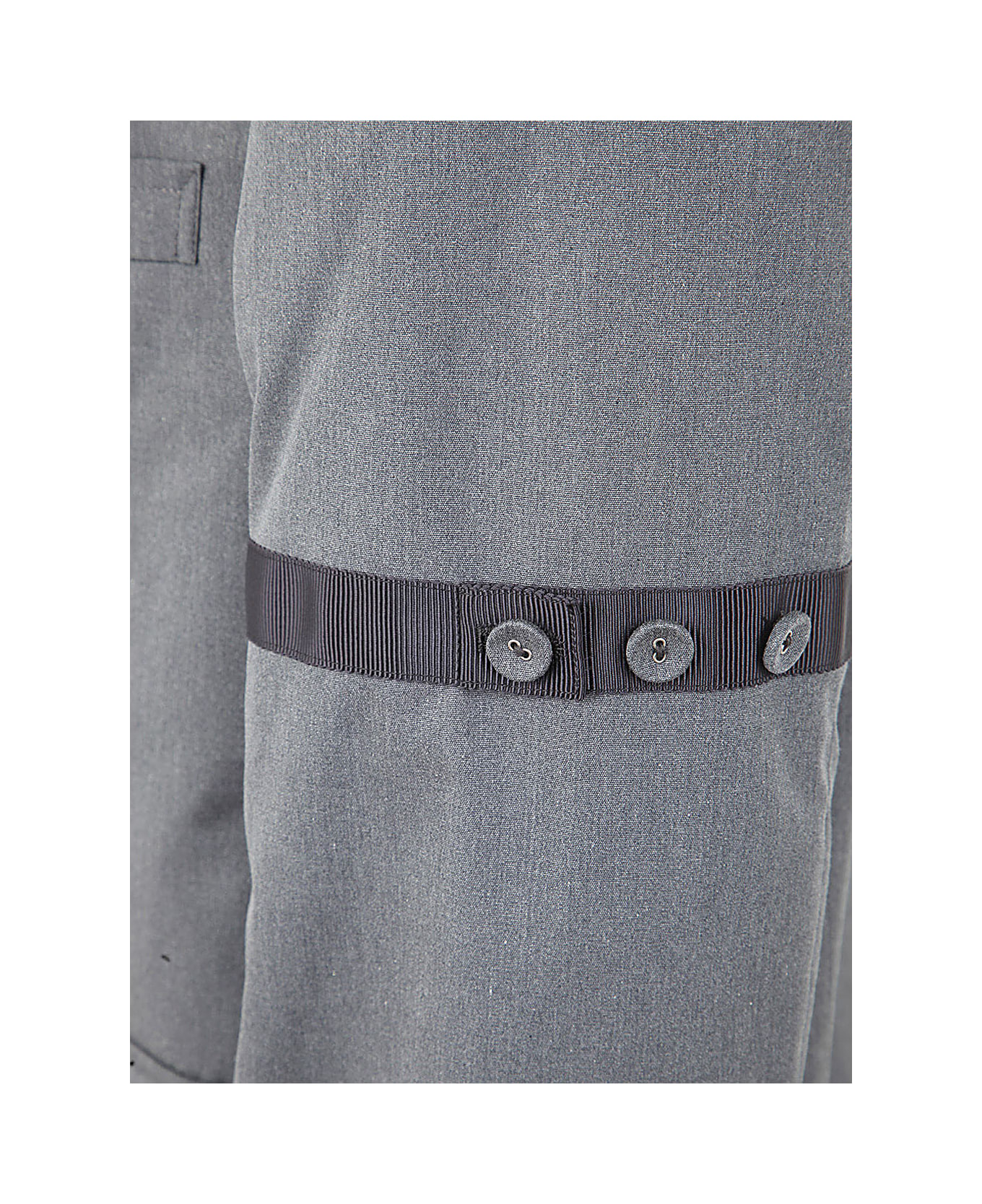 Thom Browne Unstructured Straight Fit Sb S/c With Gg Armband In Typewriter Cloth - Med Grey