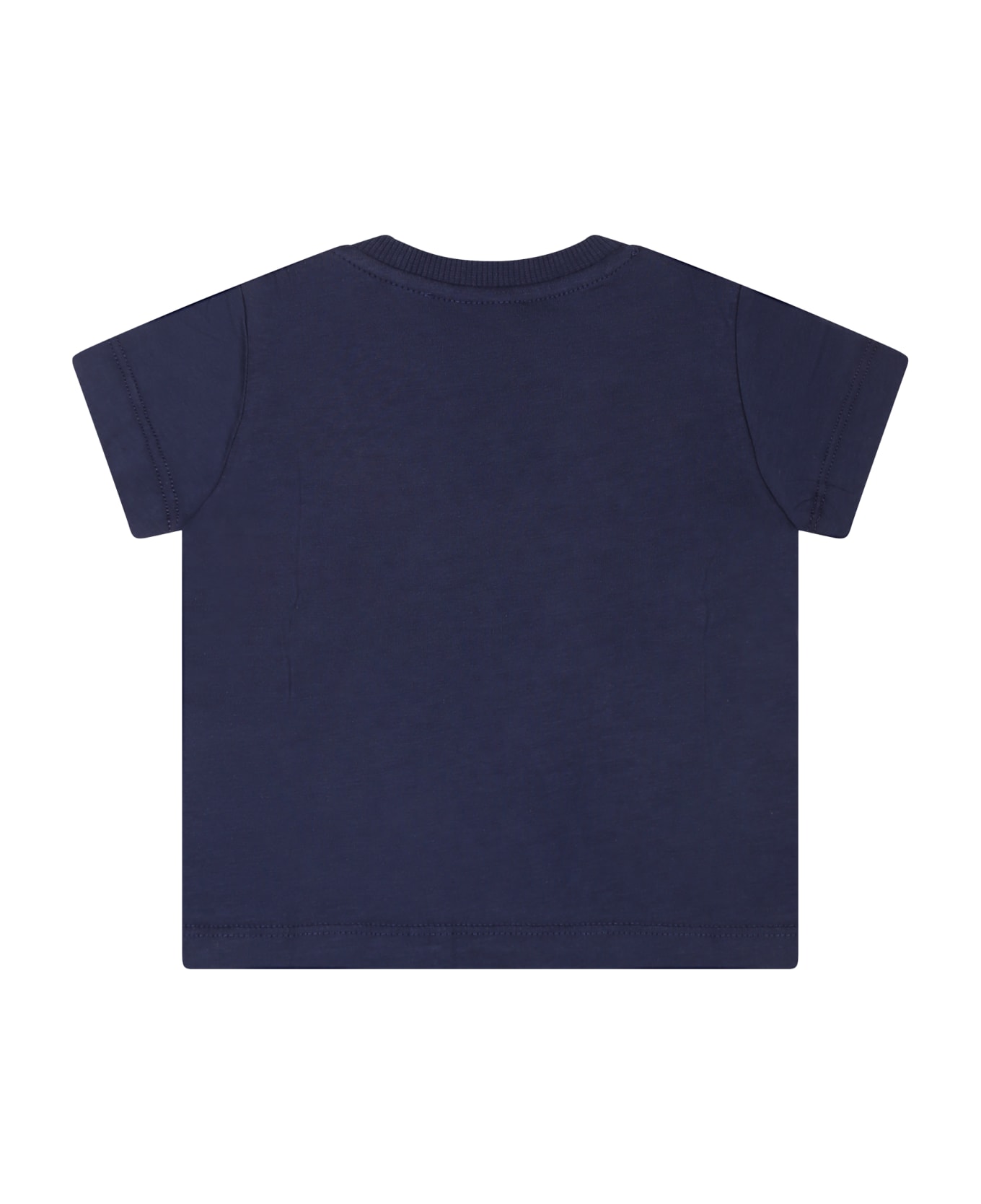 Moschino Blue T-shirt For Baby Boy With Teddy Bear And Logo - Blue