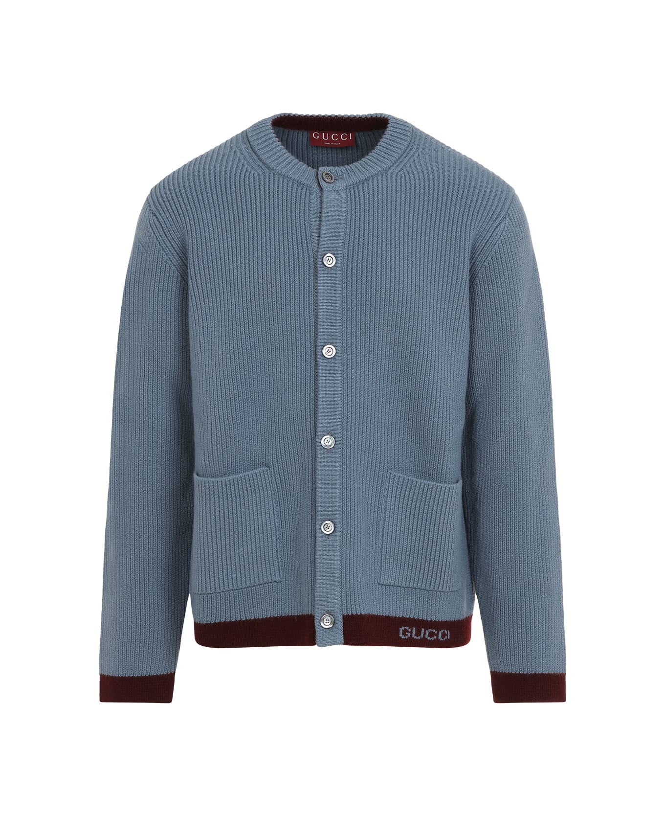 Gucci Wool Cardigan - Avio Bordeaux Mix