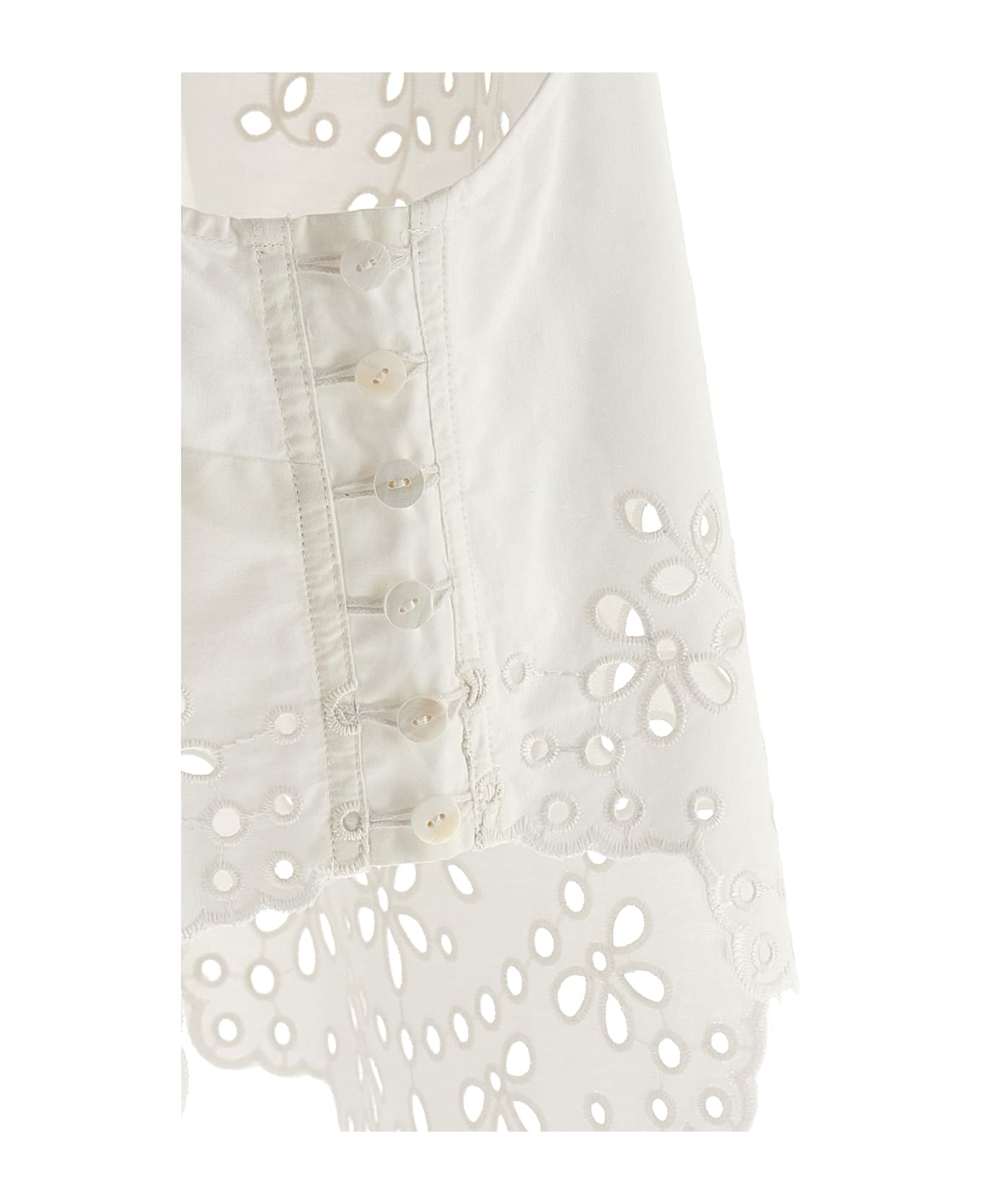 self-portrait 
white Cotton Embroidered
 Top - White