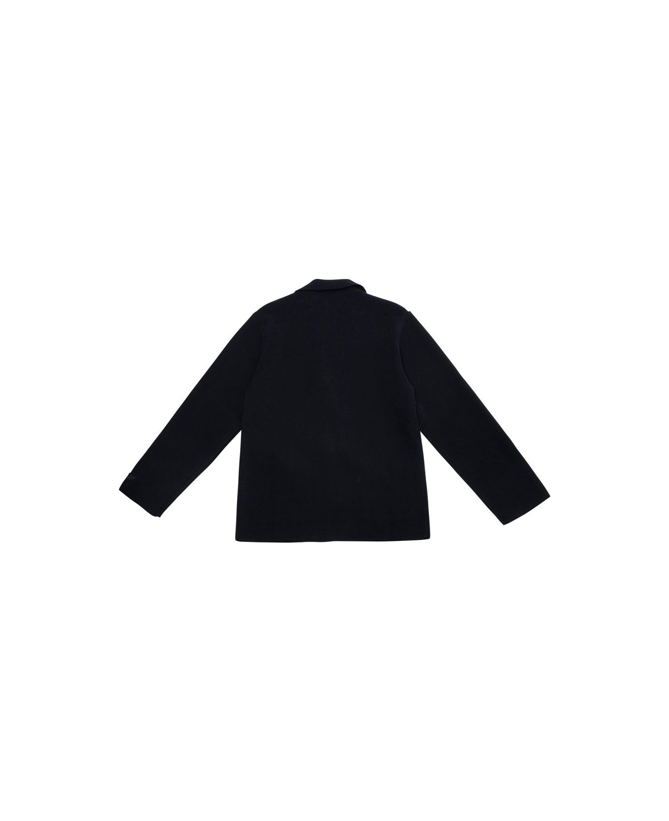 Emporio Armani Blue Single-breasted Jacket With Notched Revers In Cotton Blend Boy - Blu