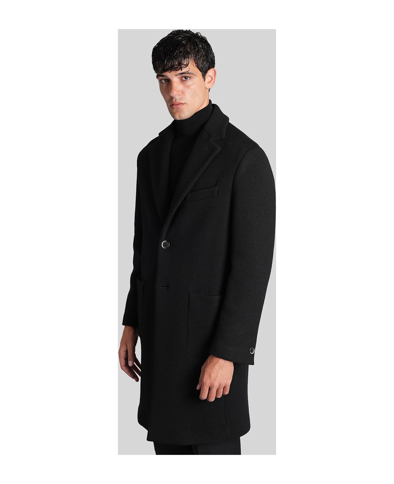 Barena Baron In Black Wool - black