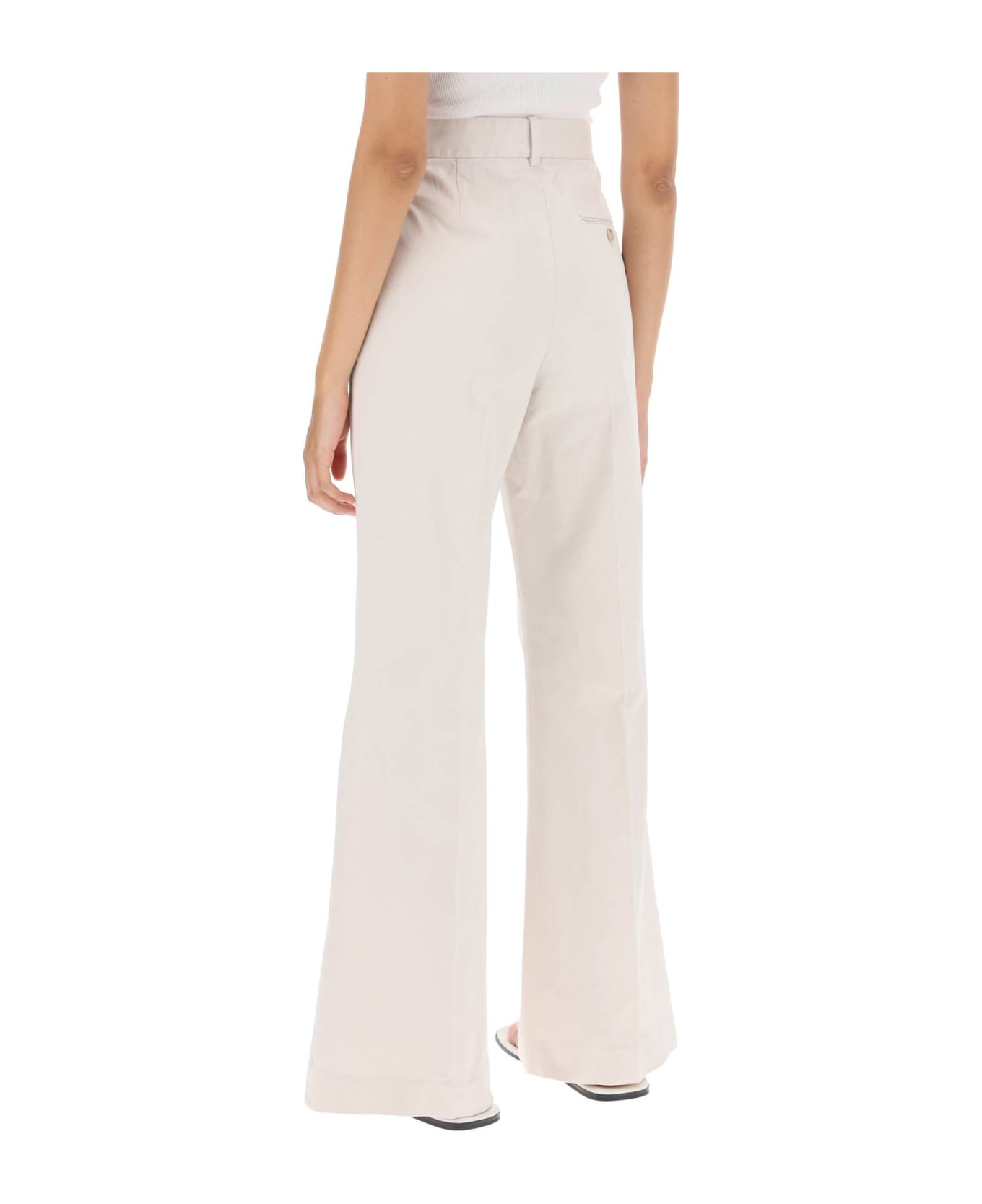 Polo Ralph Lauren Cotton Bootcut Pants - STONE PEBBLE (White)