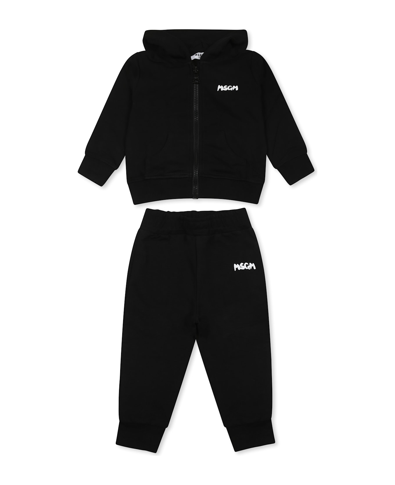 MSGM Black Suit For Babykids With Logo - Black