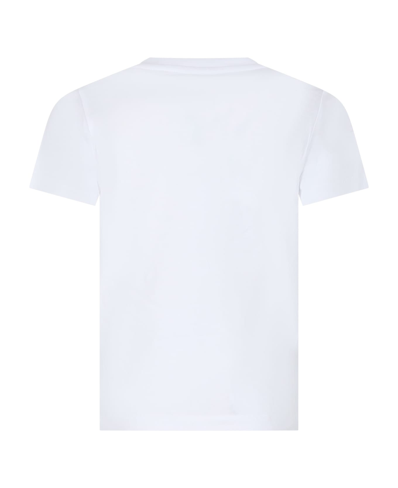 Kenzo Kids White T-shirt For Boy With Iconic Elephant - White