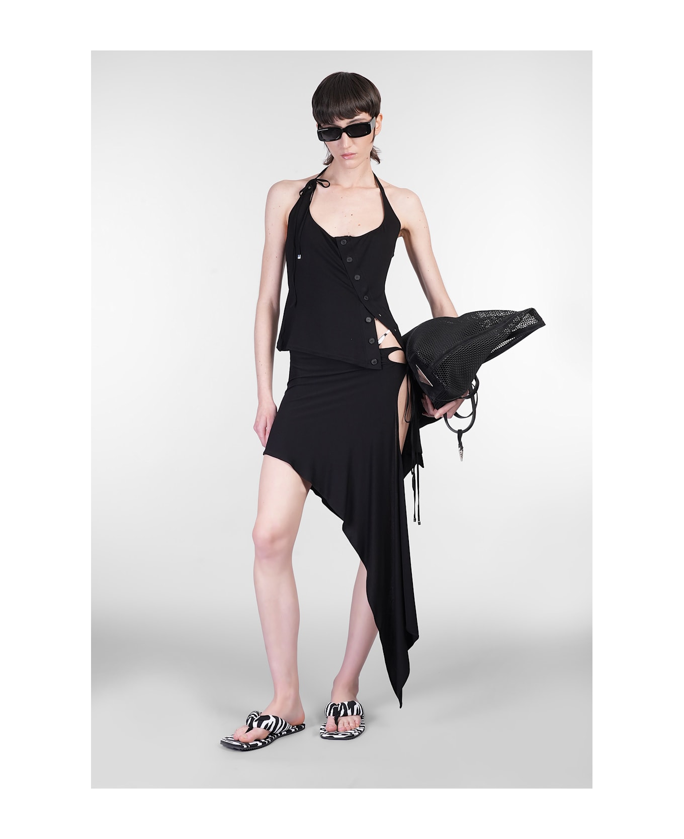 Topwear In Black Viscose - Thumbnail 3