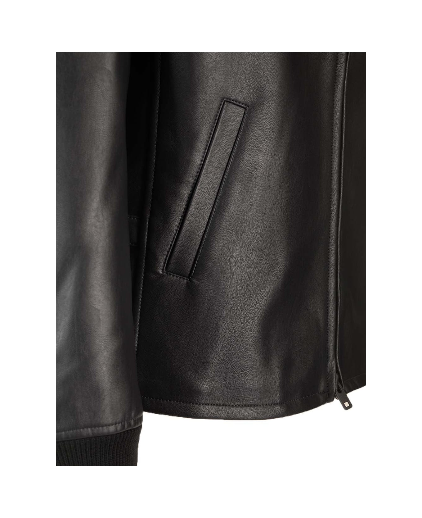 Y-3 ' Pleather' Bomber Jacket - Black