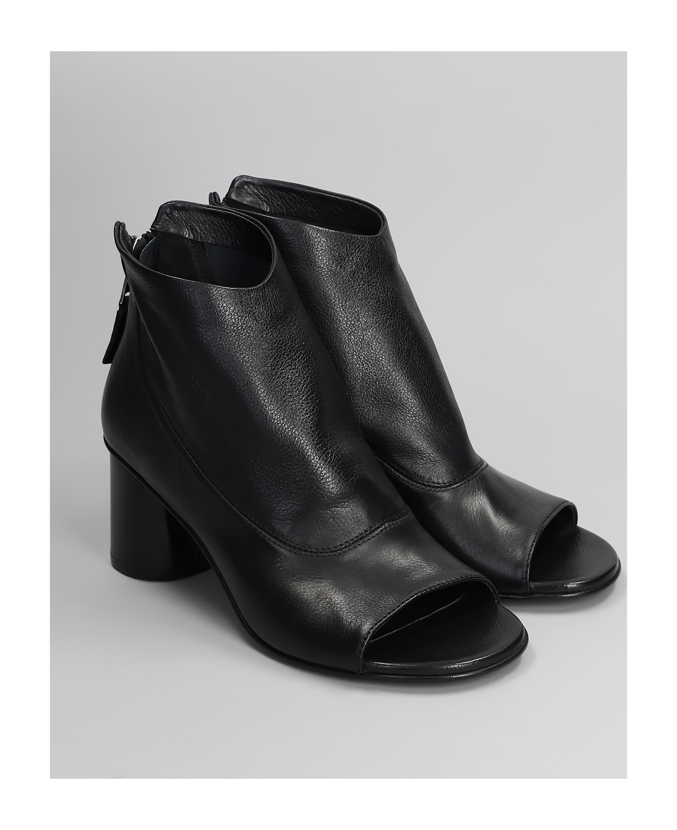 Elena Iachi High Heels Ankle Boots In Black Leather - black