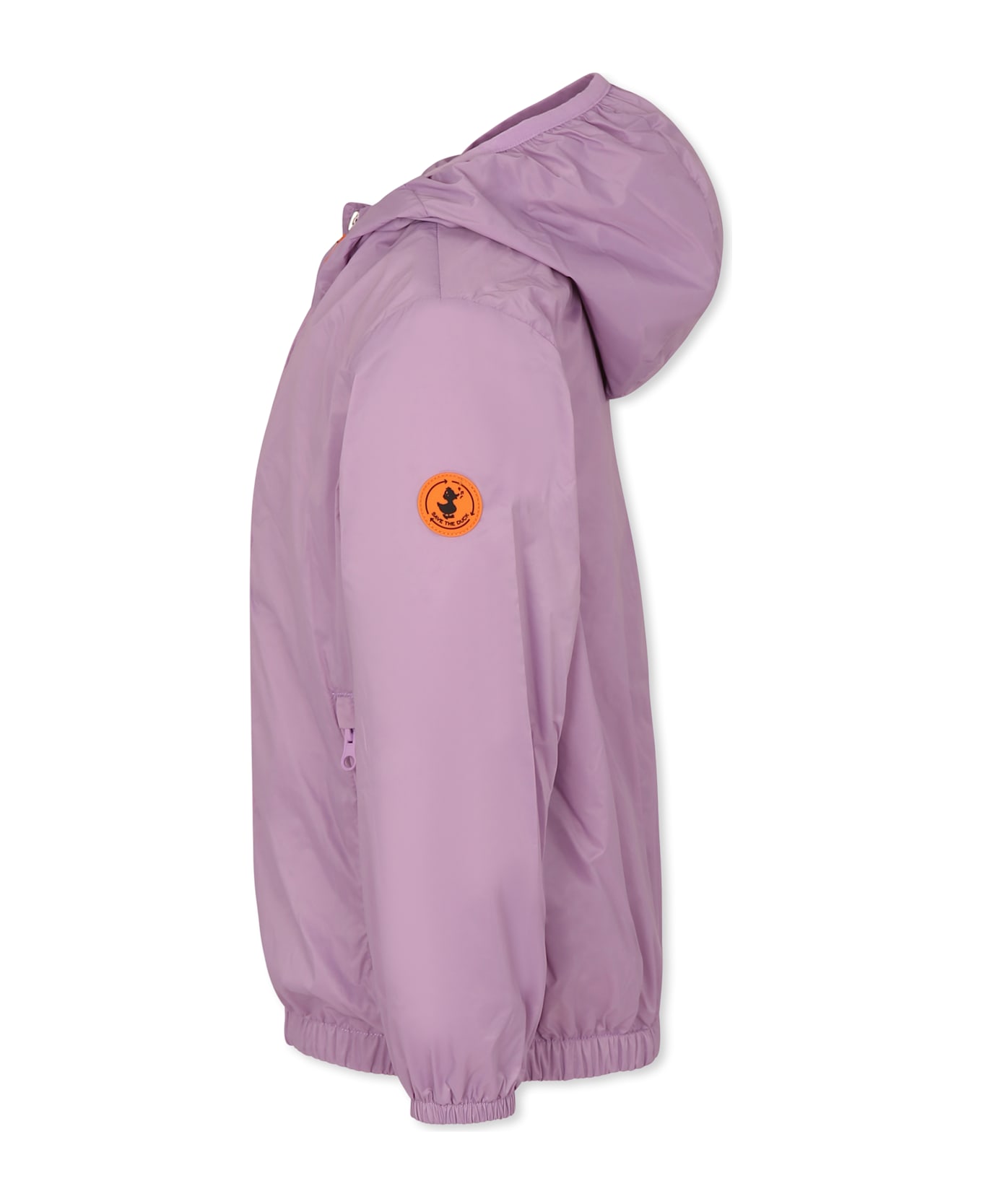 Save the Duck Purple Windbreaker Jacket For Kids With Logo - Violet