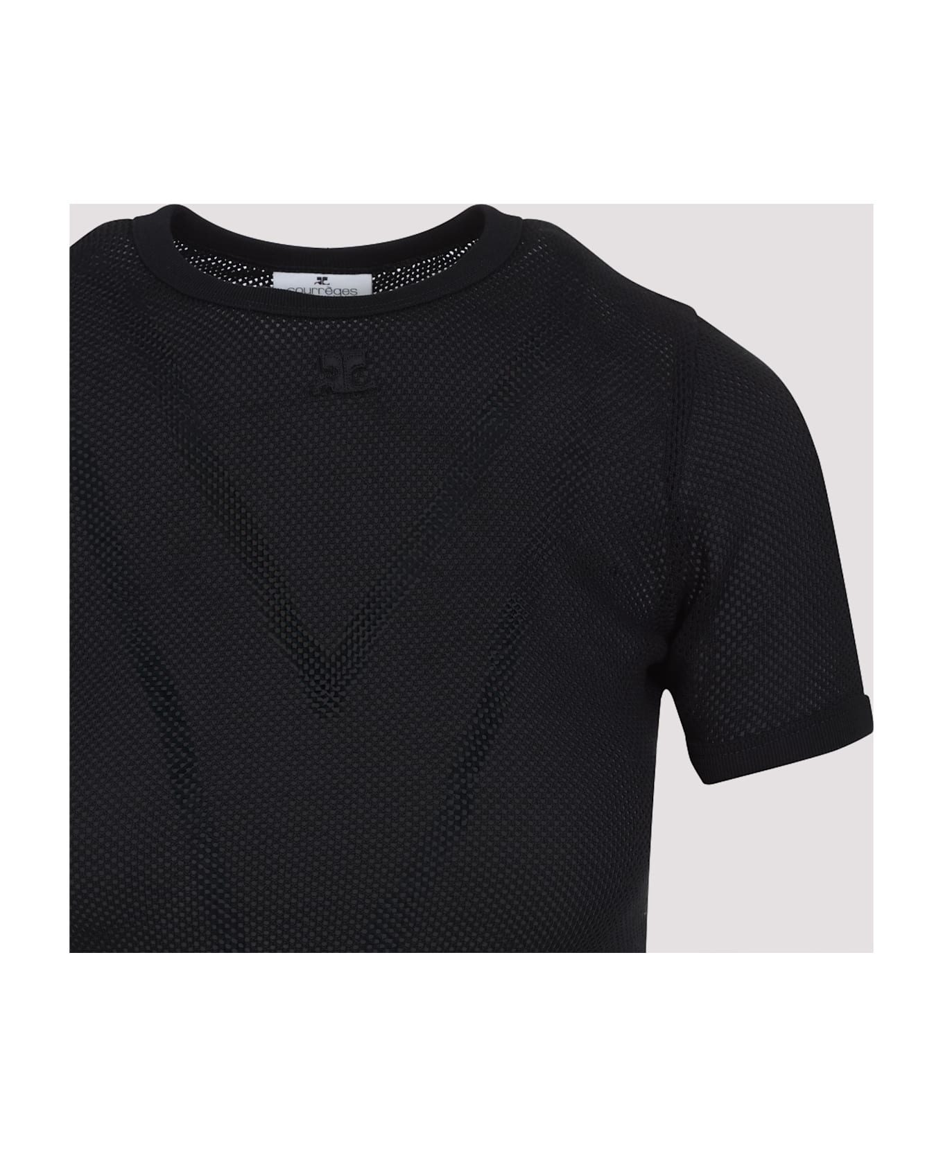 Courrèges Signature Contrast T-shirt - Black