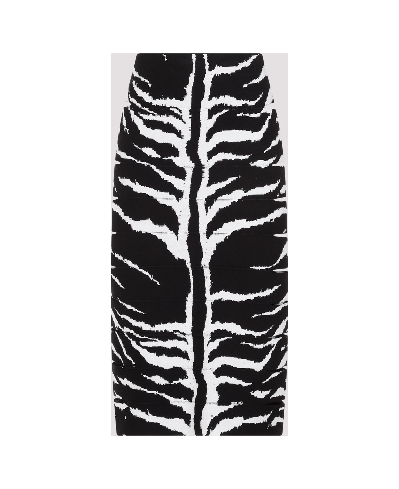 Alaia Zebra Pencil Skirt - Blanc Noir