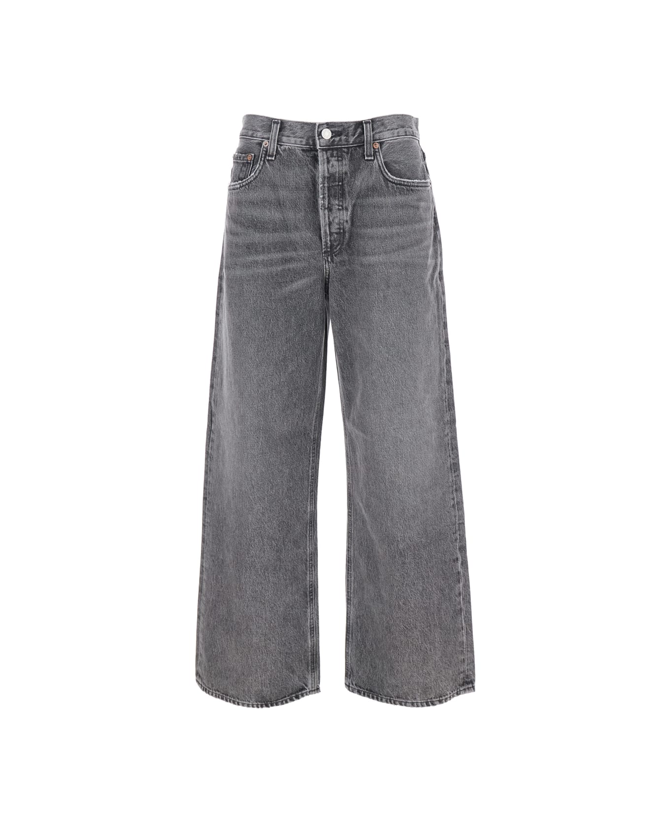 AGOLDE Grey Jeans With Low Waist And Wide Leg In Denim Woman - Grey