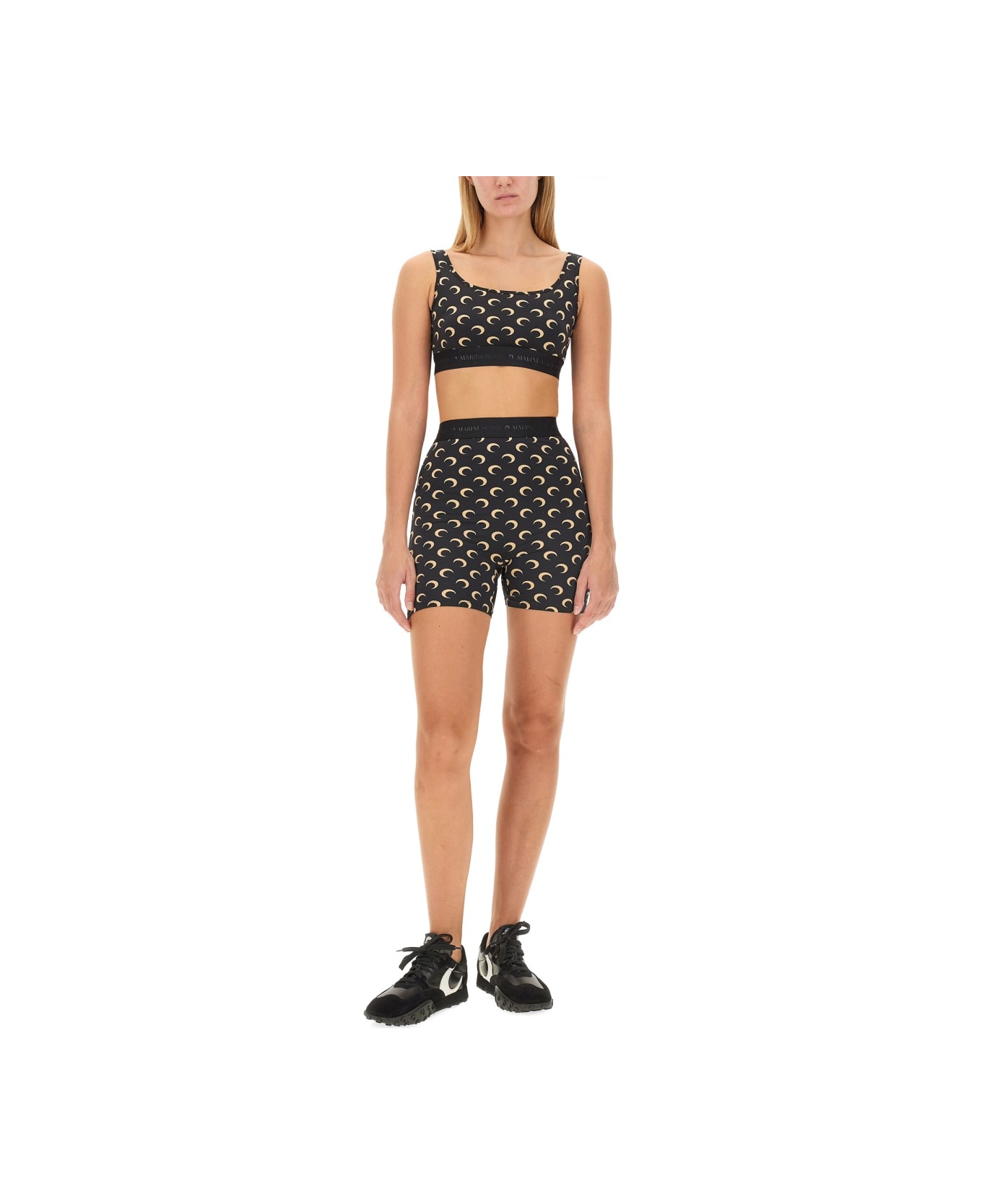 Marine Serre "moon" Sports Bra Top - BLACK