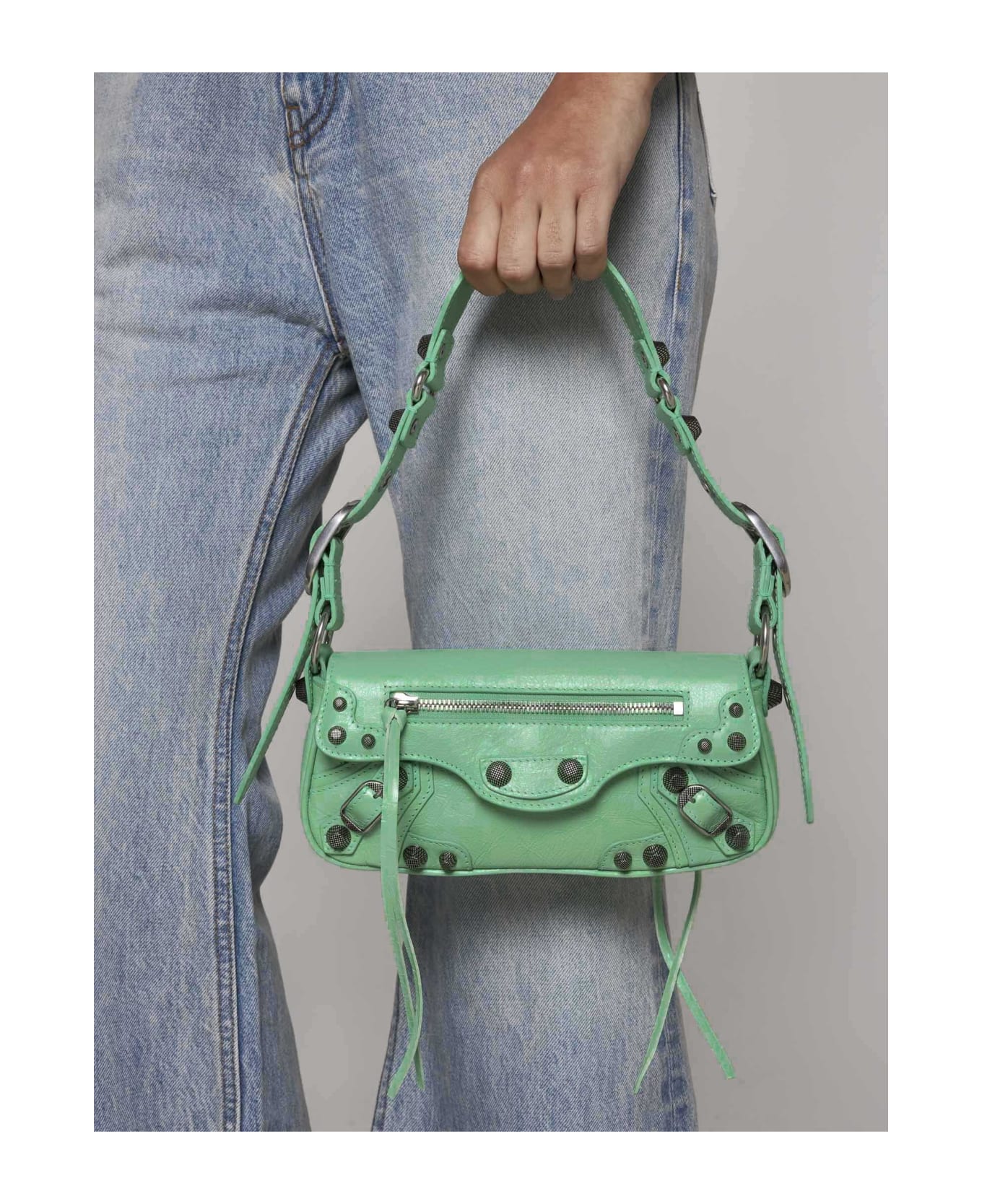 Balenciaga Le Cagole Sling Leather Xs Bag - Green