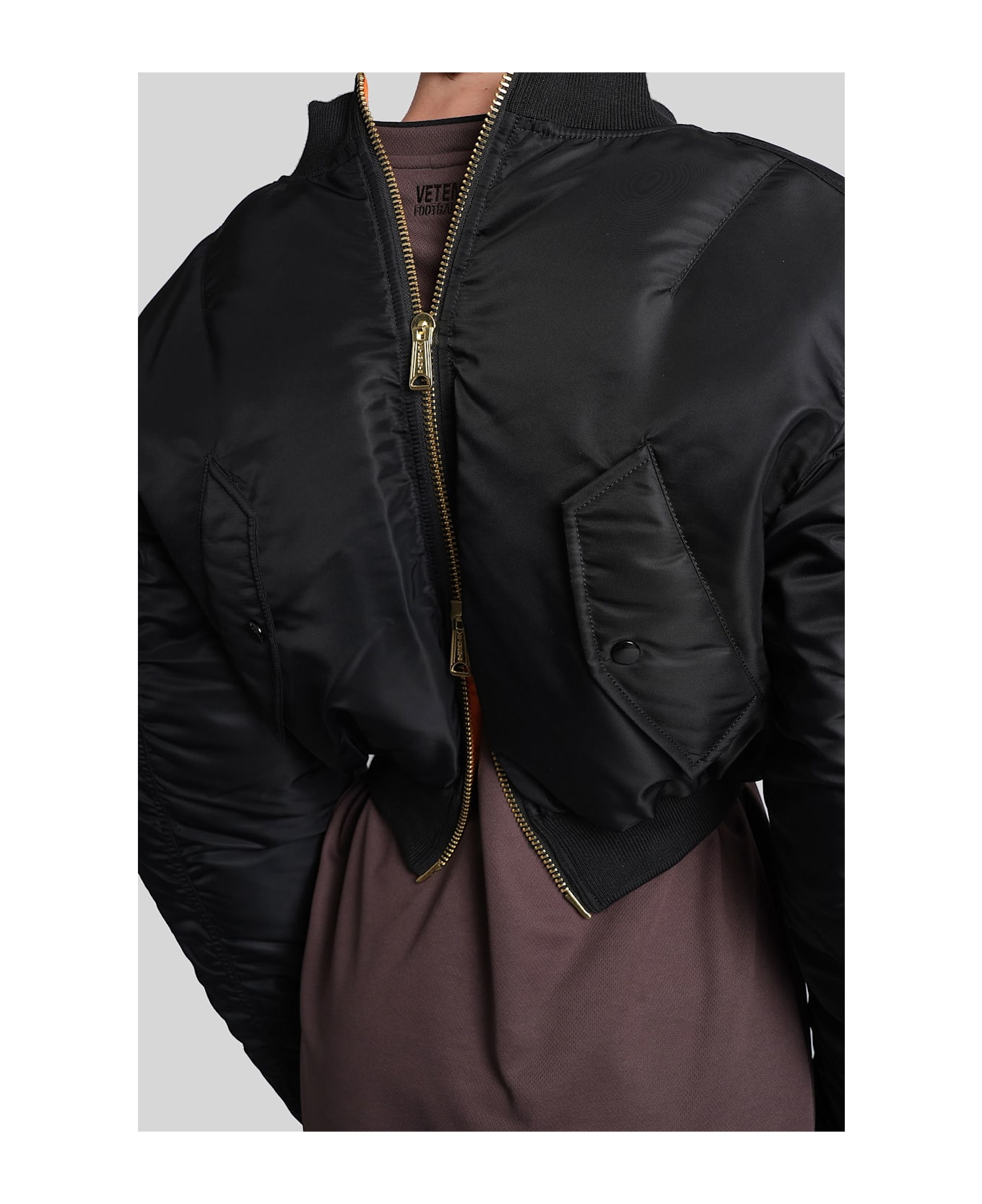 VETEMENTS Bomber Jacket In Black Nylon - black