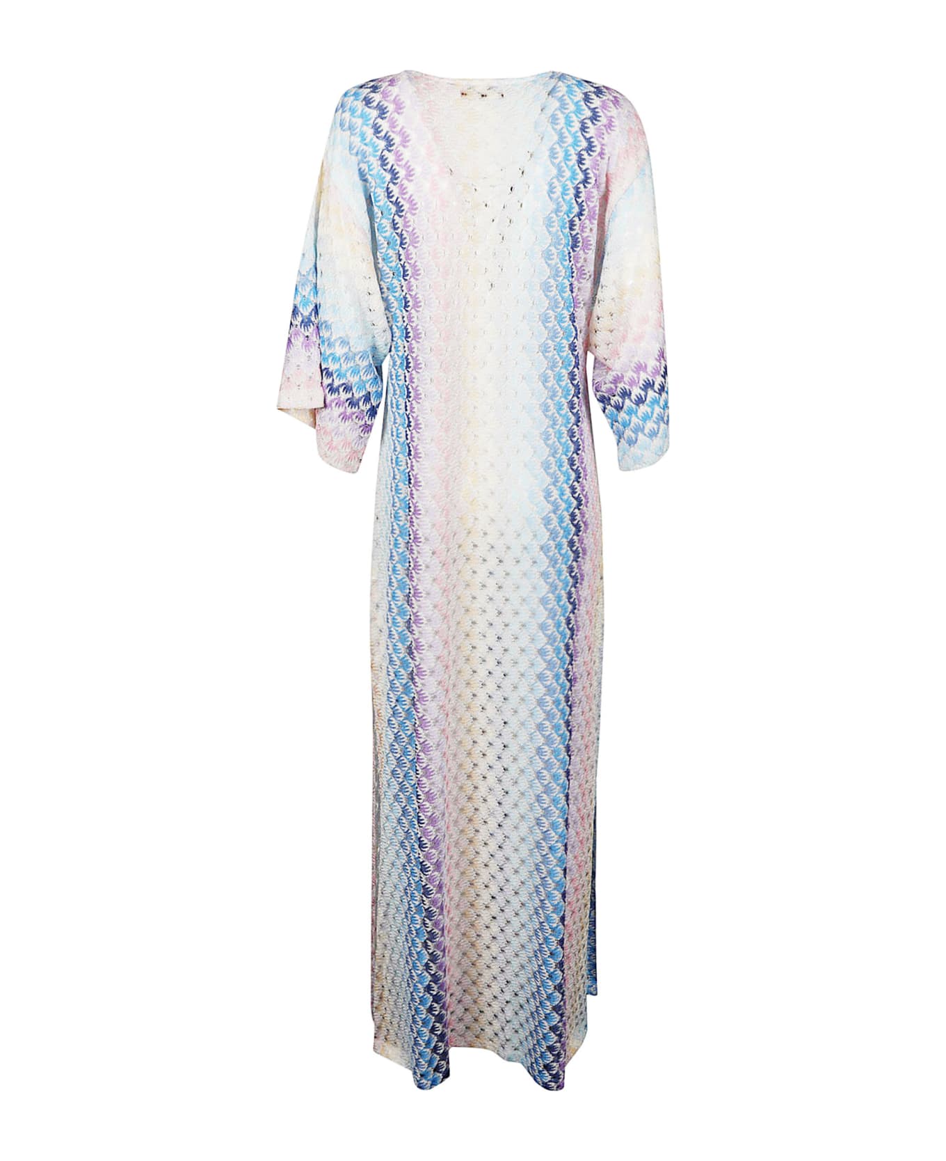 Missoni Lace-up Front Pattern Printed Long Dress - Degrade