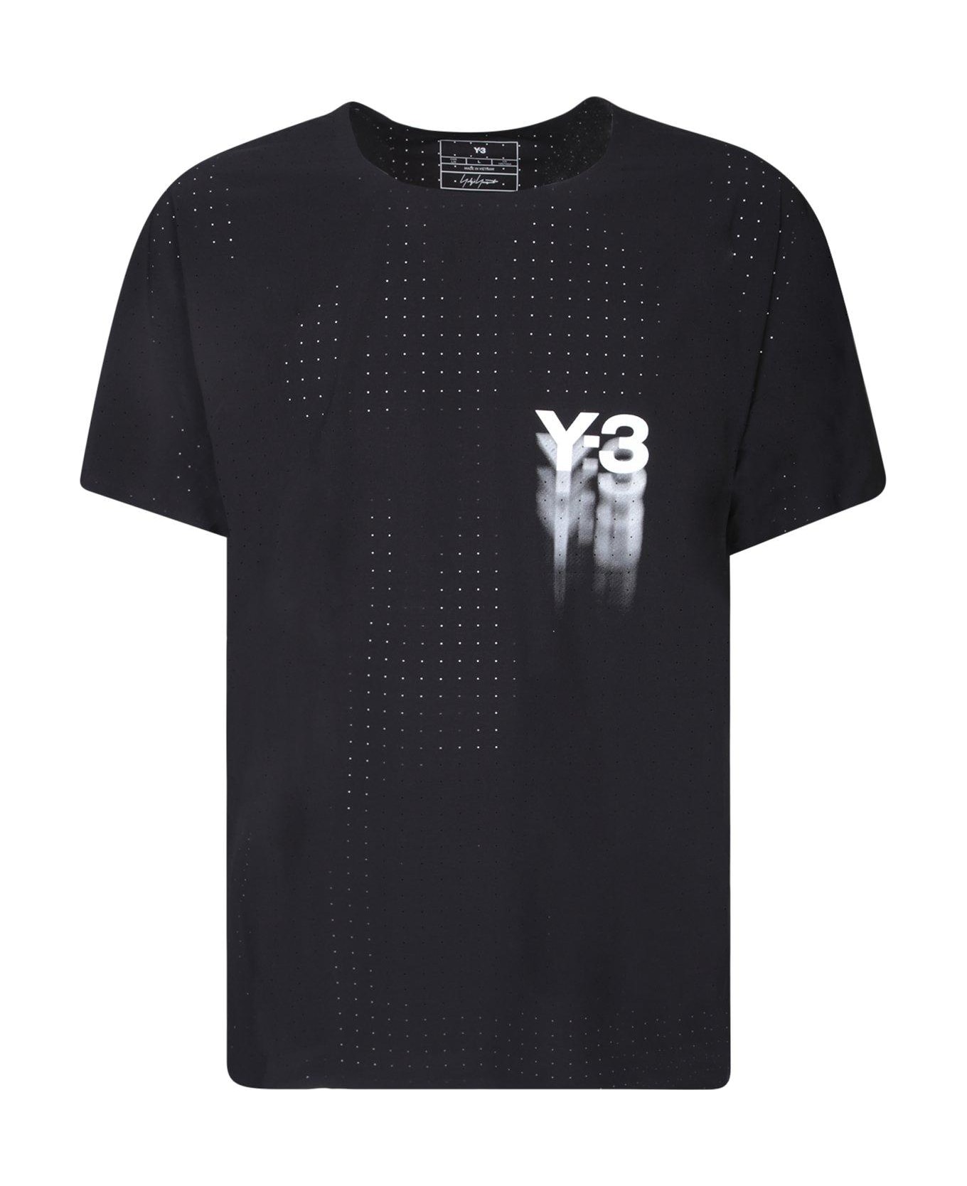 Y-3 Logo Printed Running T-shirt - Black シャツ