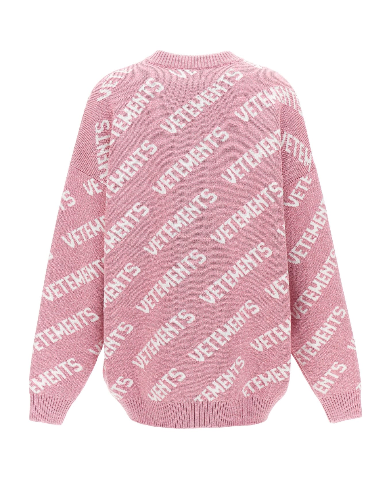 VETEMENTS Lurex Monogram Sweater - Pink