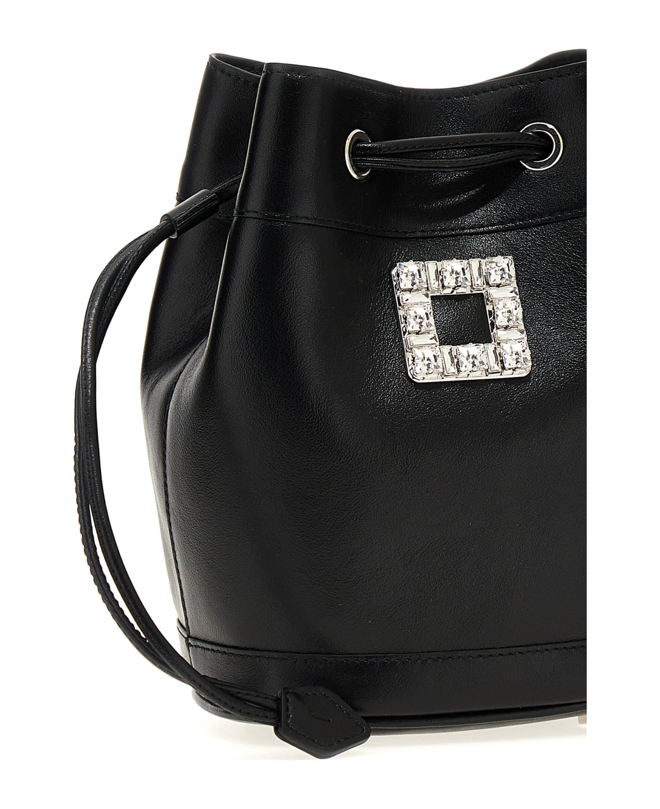 Roger Vivier Très Vivier Leather Bucket Bag - Black