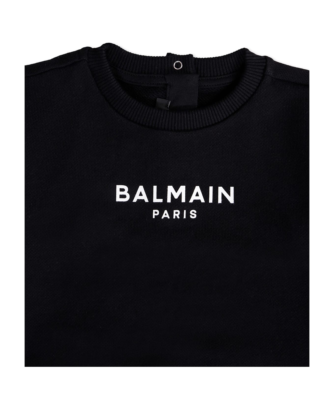 Balmain Black Sweatshirt For Babykids With Logo - Black