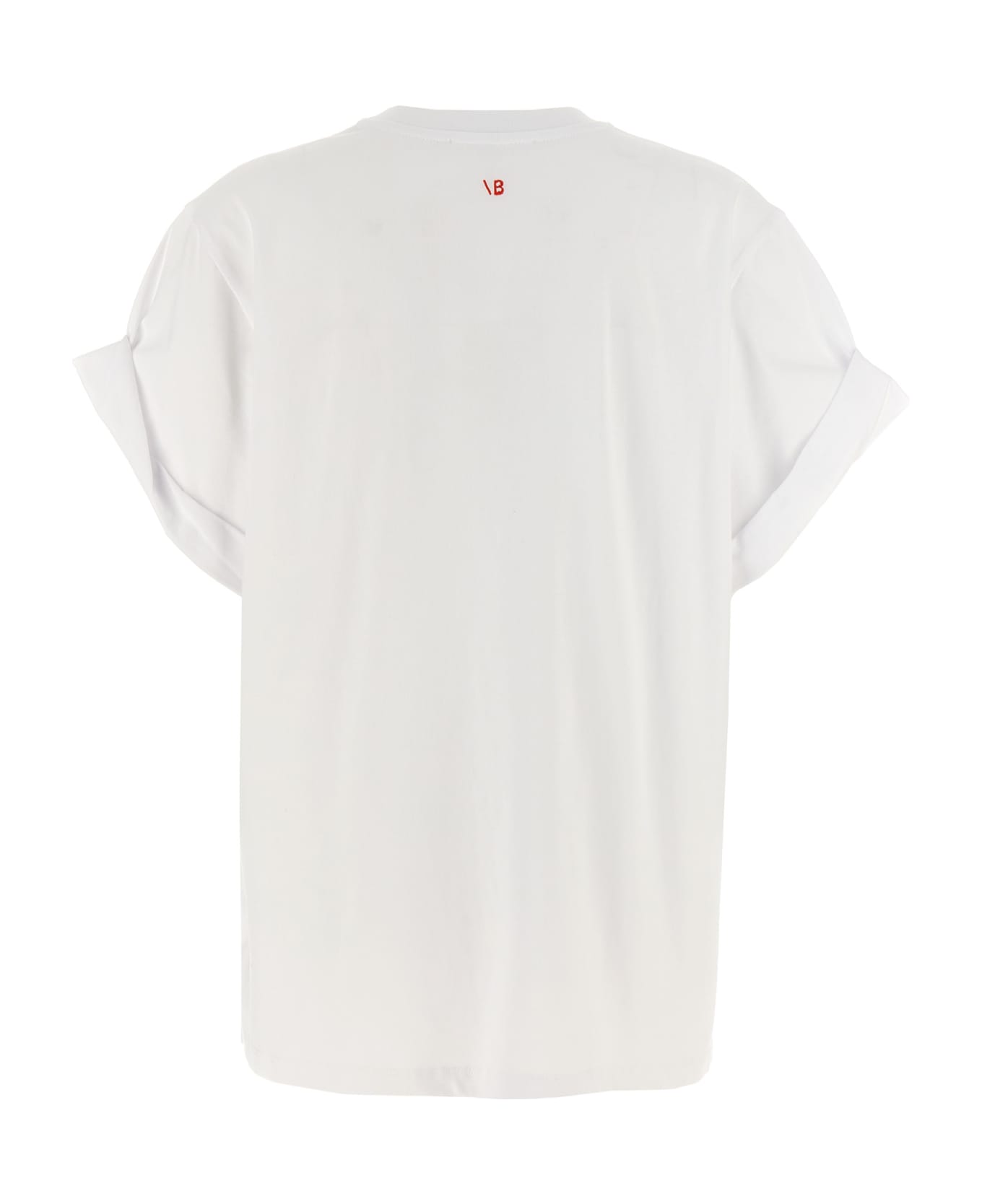 Victoria Beckham Mini Logo Embroidery T-shirt - White