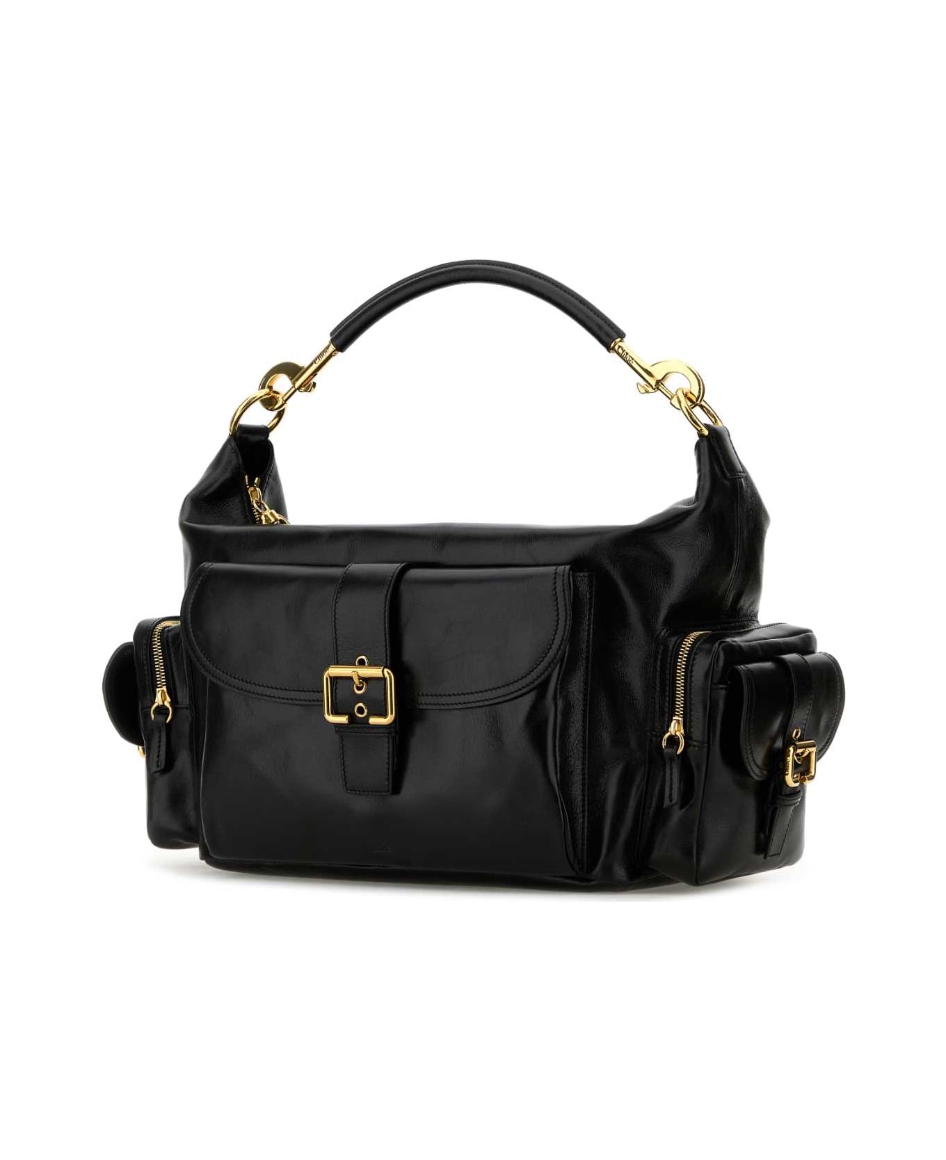 Chloé 'camera Bag' In Shiny Leather - BLACK