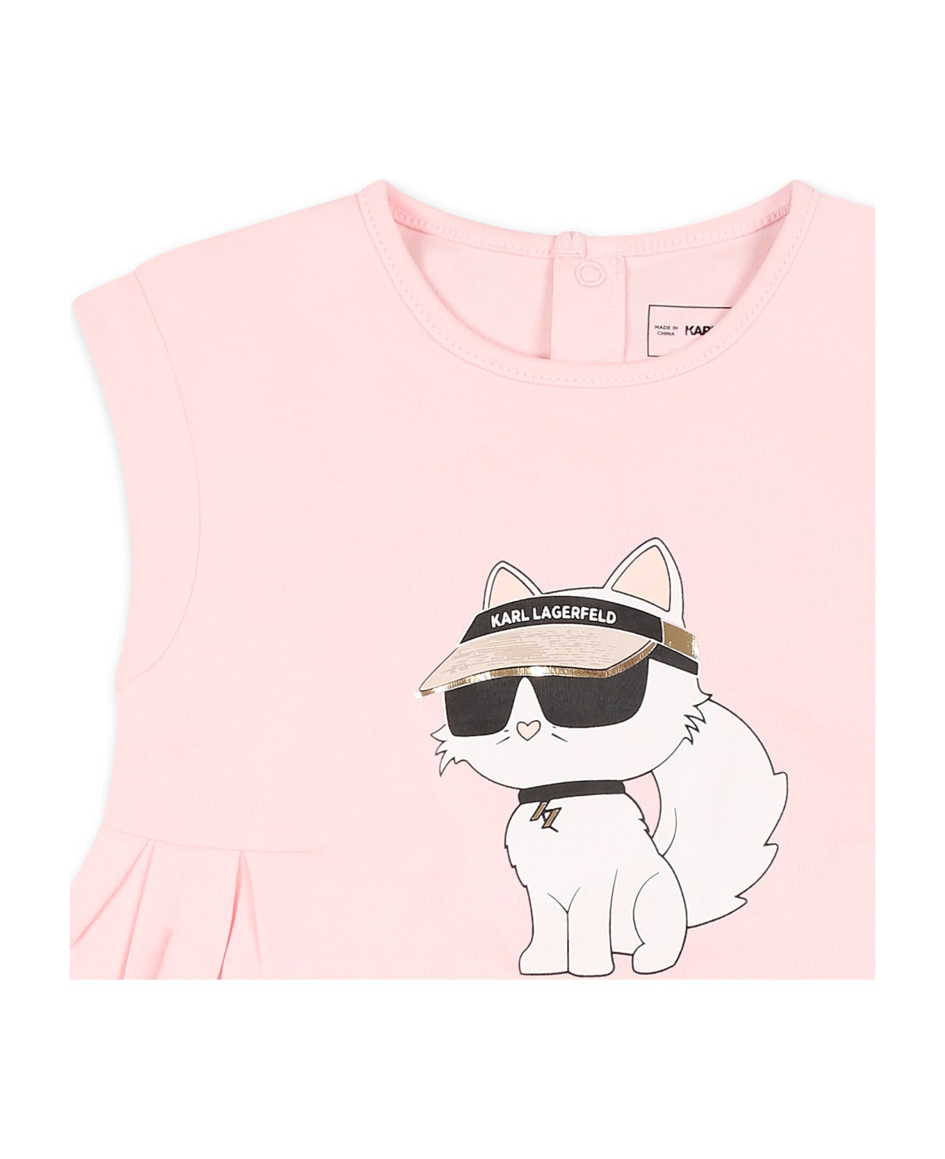 Karl Lagerfeld Kids Pink Dress For Baby Girl With Choupette - Pink