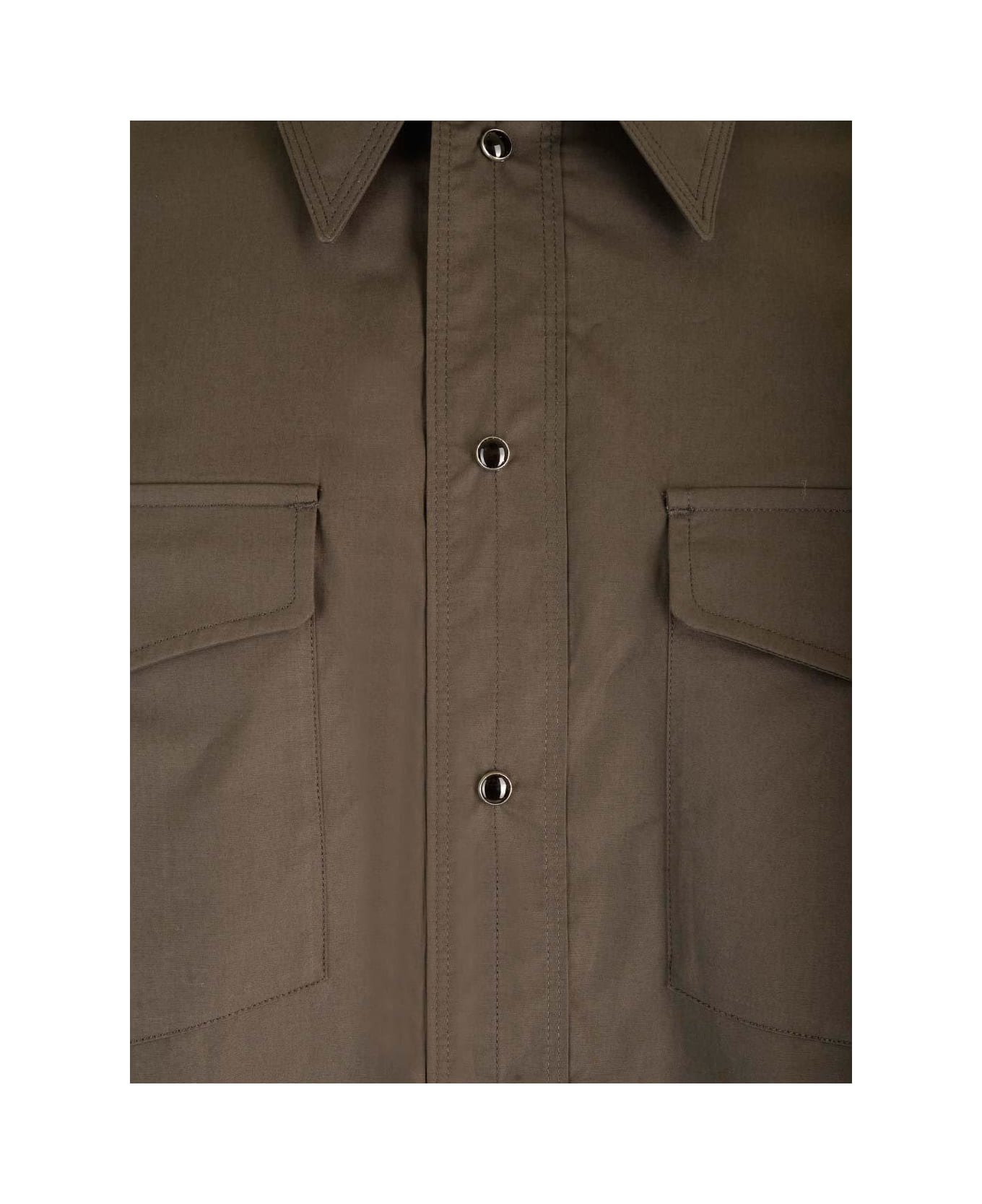 Lemaire Long-sleeved Button-up Shirt - Espresso