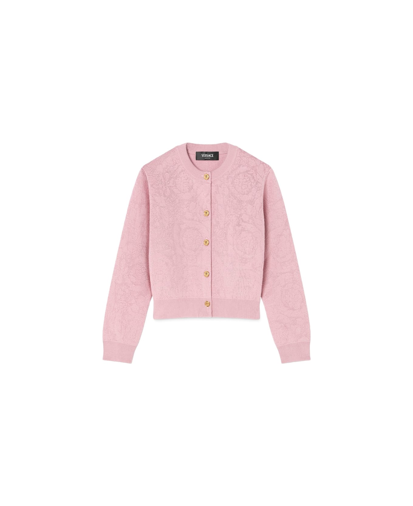 Versace Knit Sweater Baroque Jacquard - PINK