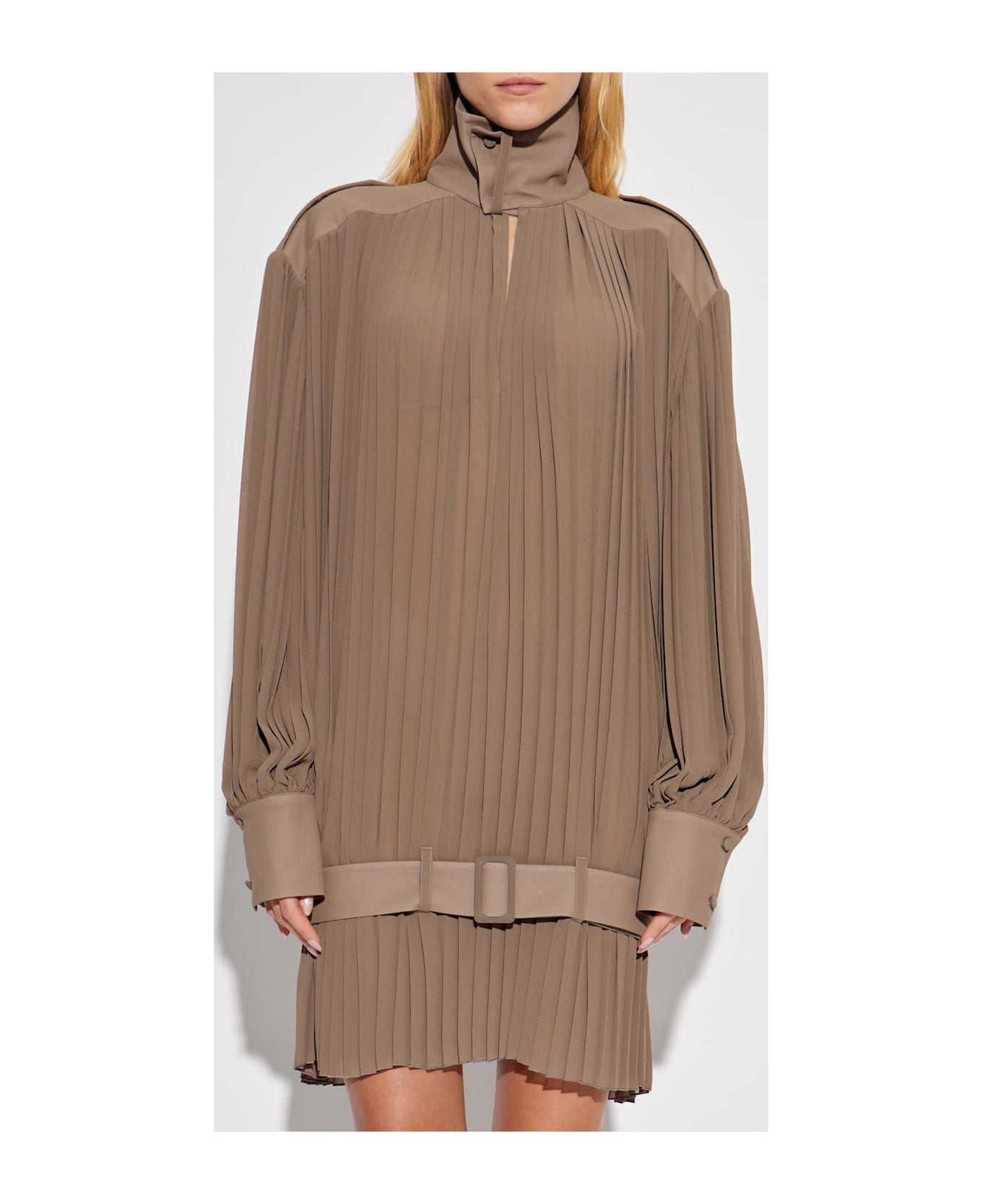 MM6 Maison Margiela Pleated Dress - Beige