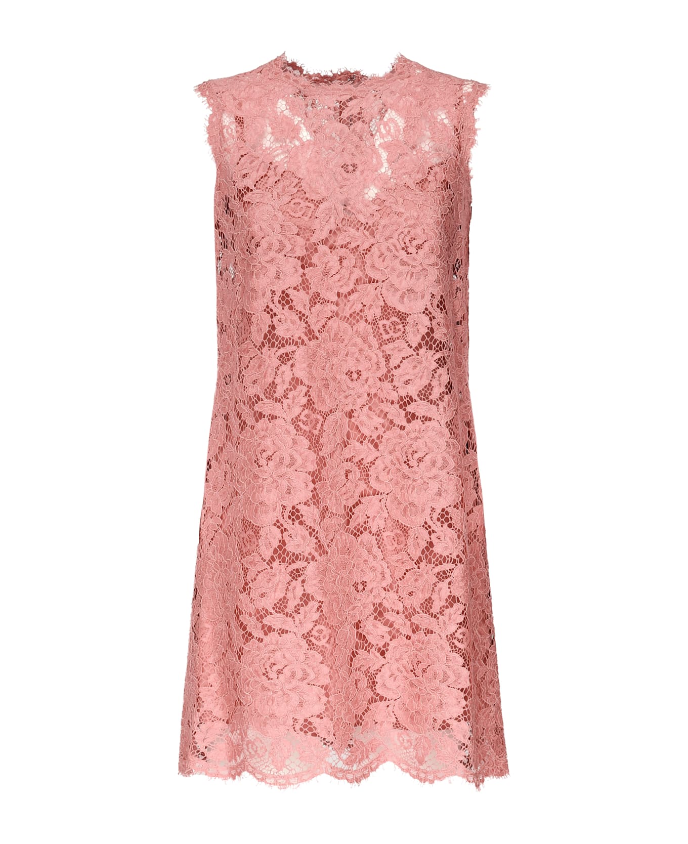 Dolce & Gabbana 'a Line' Floral Lace Dress - Pink